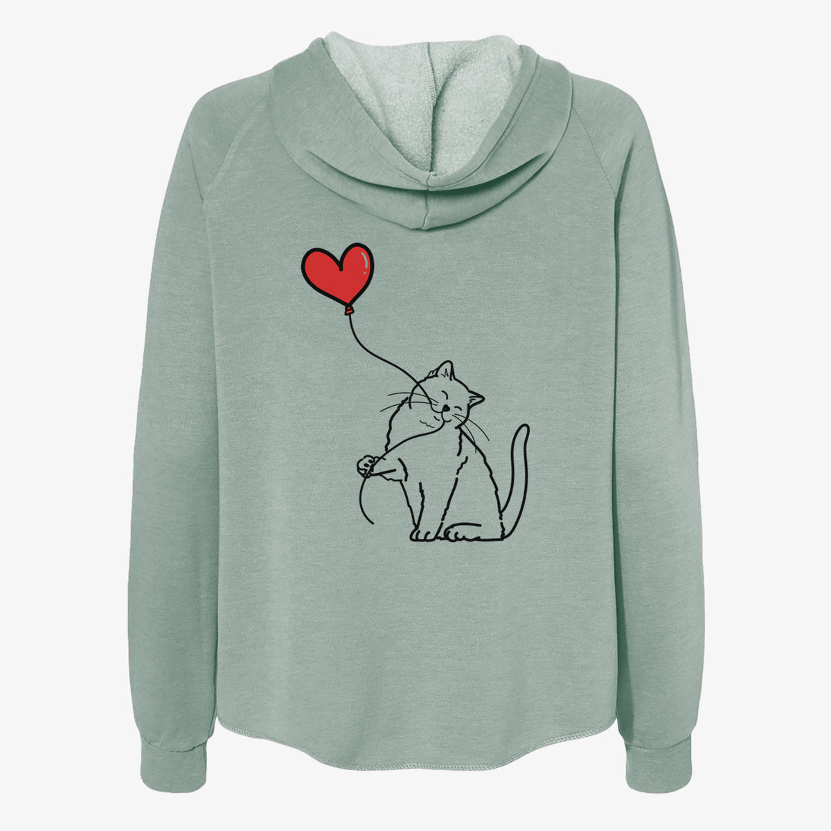 British Shorthair Cat Heart String- Women's Cali Wave Zip-Up Sweatshirt