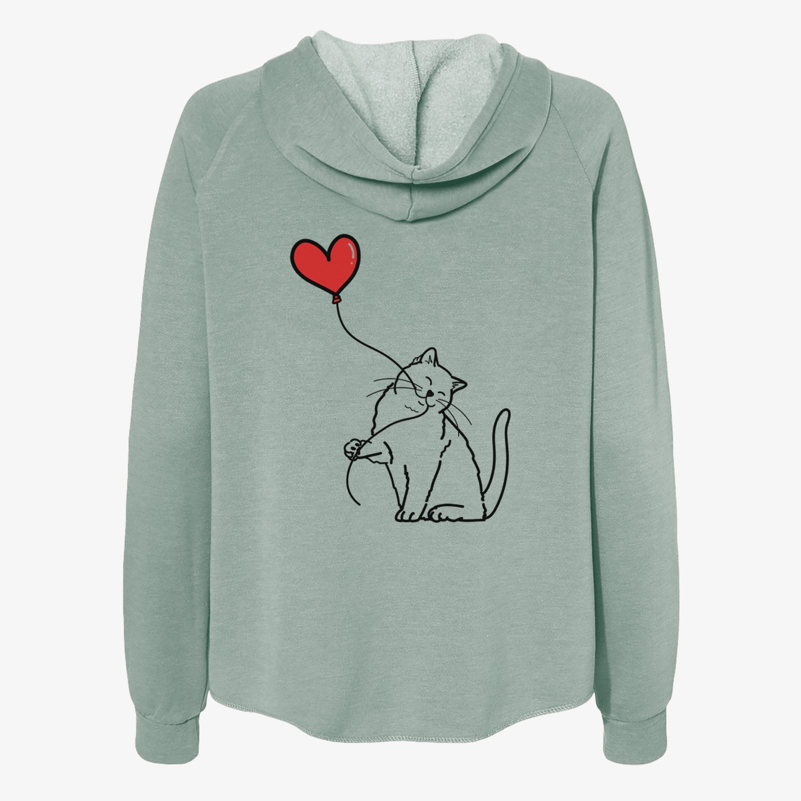 British Shorthair Cat Heart String- Women's Cali Wave Zip-Up Sweatshirt