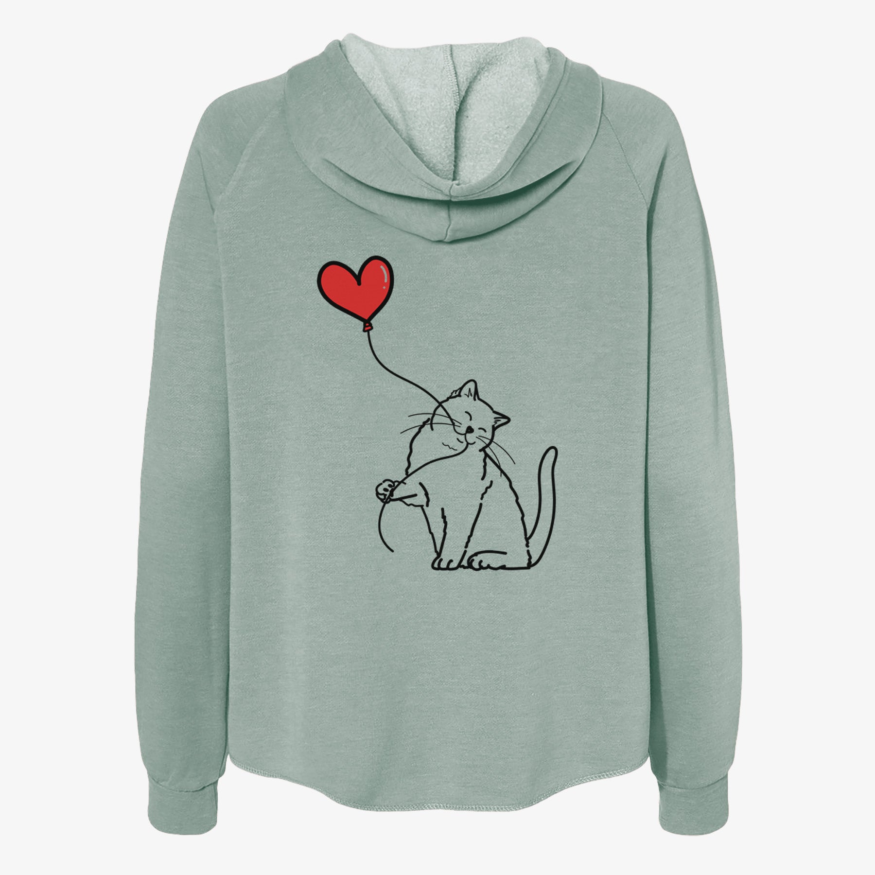 British Shorthair Cat Heart String- Women's Cali Wave Zip-Up Sweatshirt