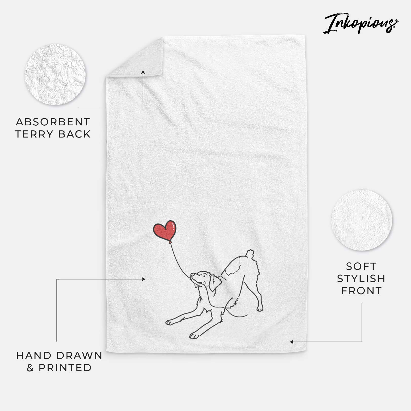 Brittany Spaniel Heart String -  Decorative Hand Towel