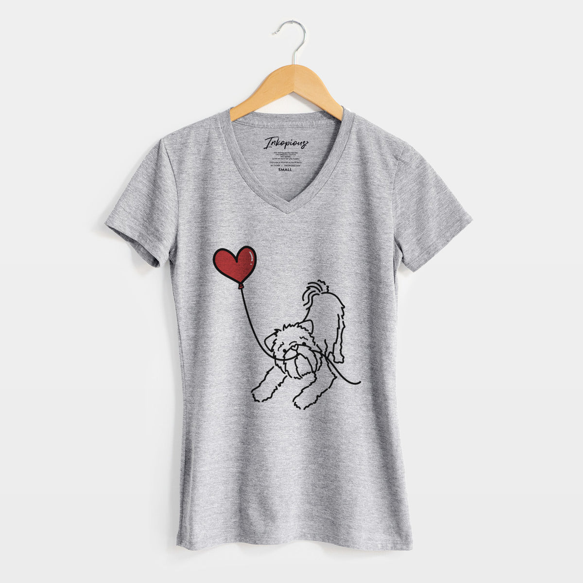 Brussels Griffon Heart String - Women&#39;s V-neck Shirt