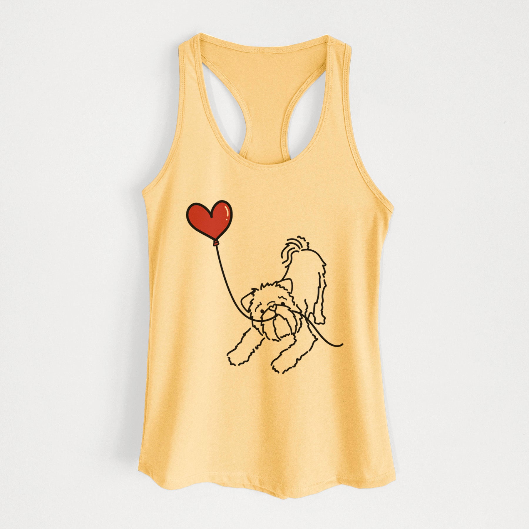 Brussels Griffon Heart String - Women's Racerback Tanktop