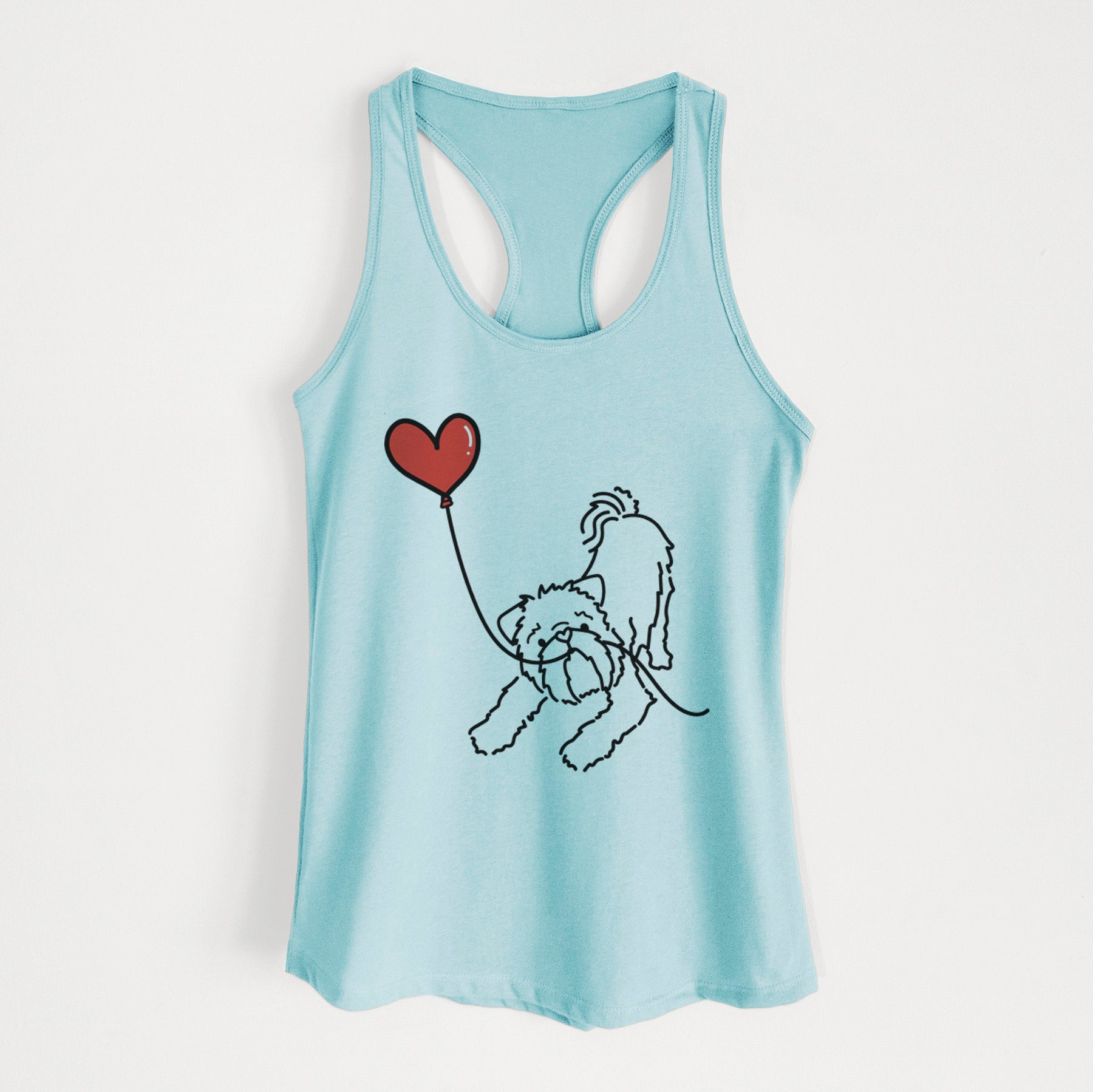 Brussels Griffon Heart String - Women's Racerback Tanktop