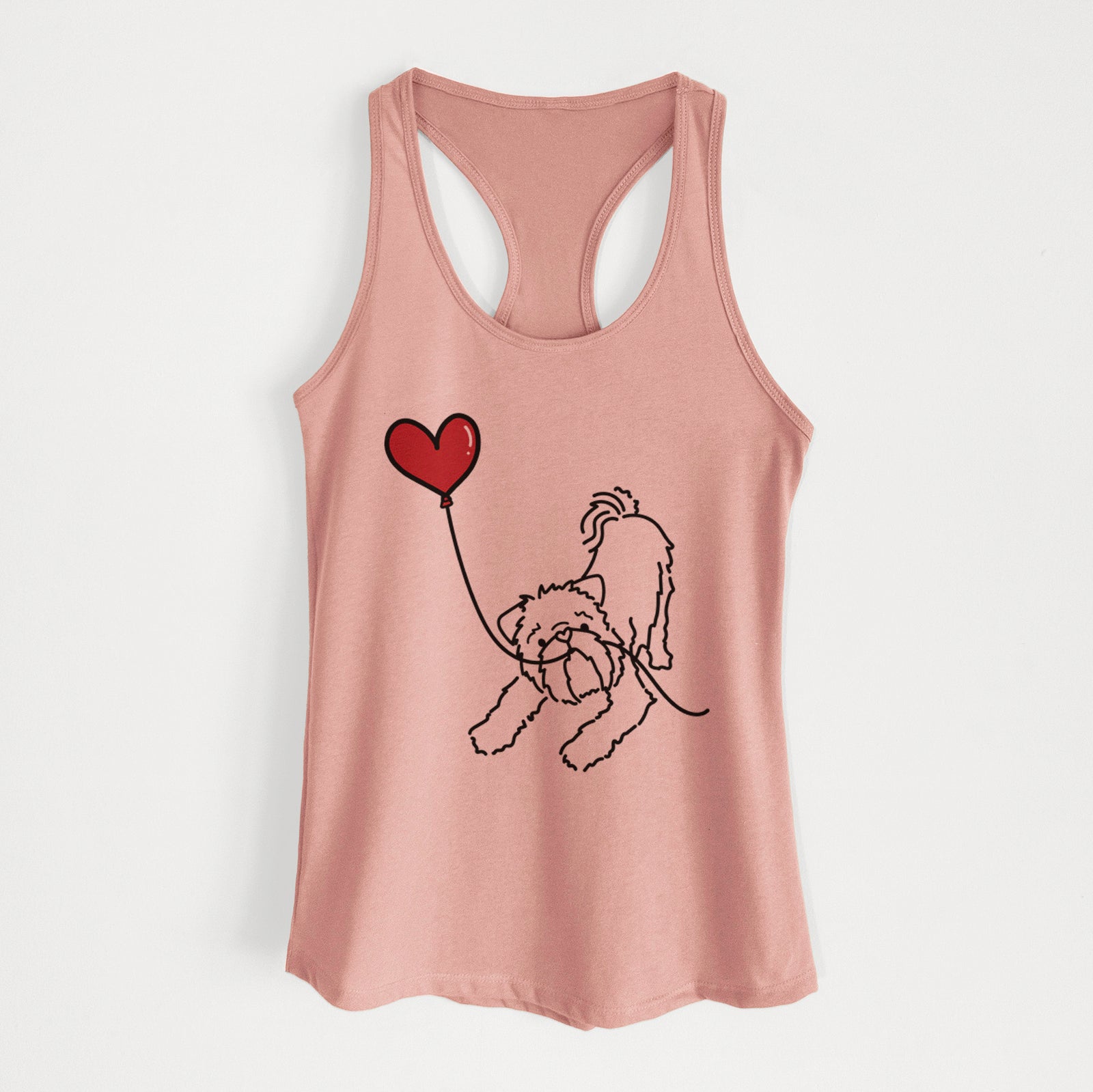 Brussels Griffon Heart String - Women's Racerback Tanktop