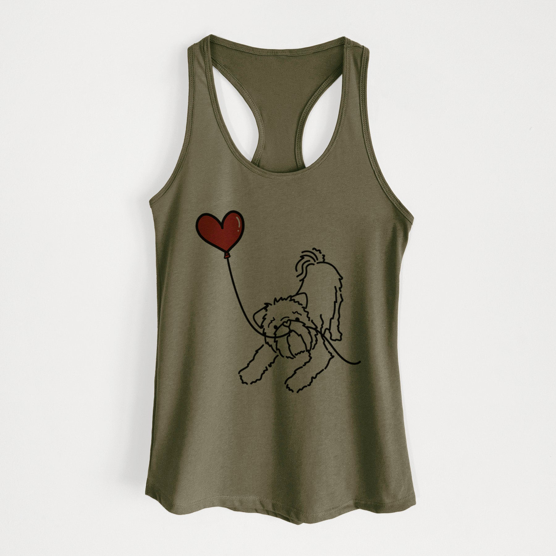 Brussels Griffon Heart String - Women's Racerback Tanktop