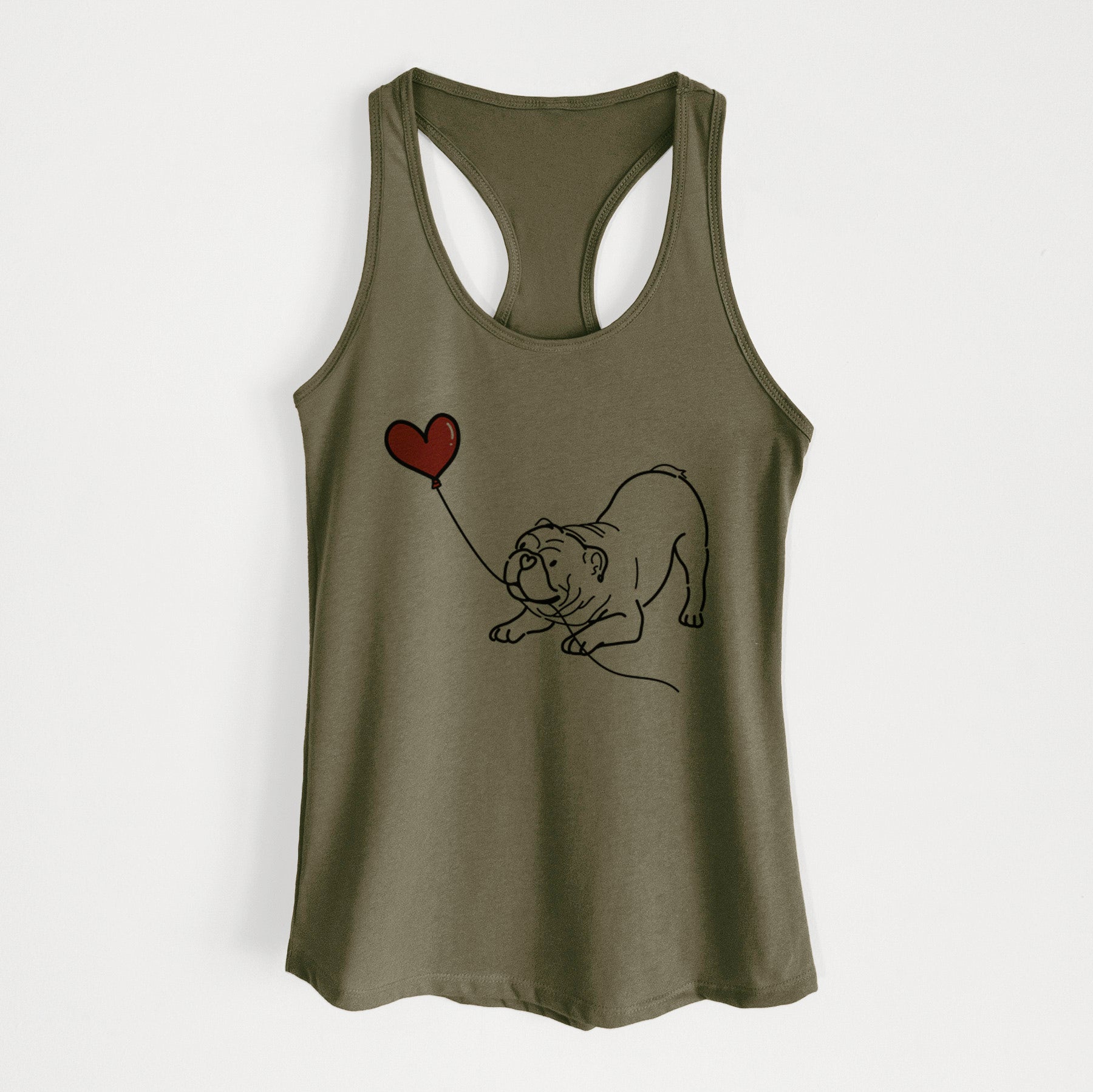 Bulldog Heart String - Women's Racerback Tanktop