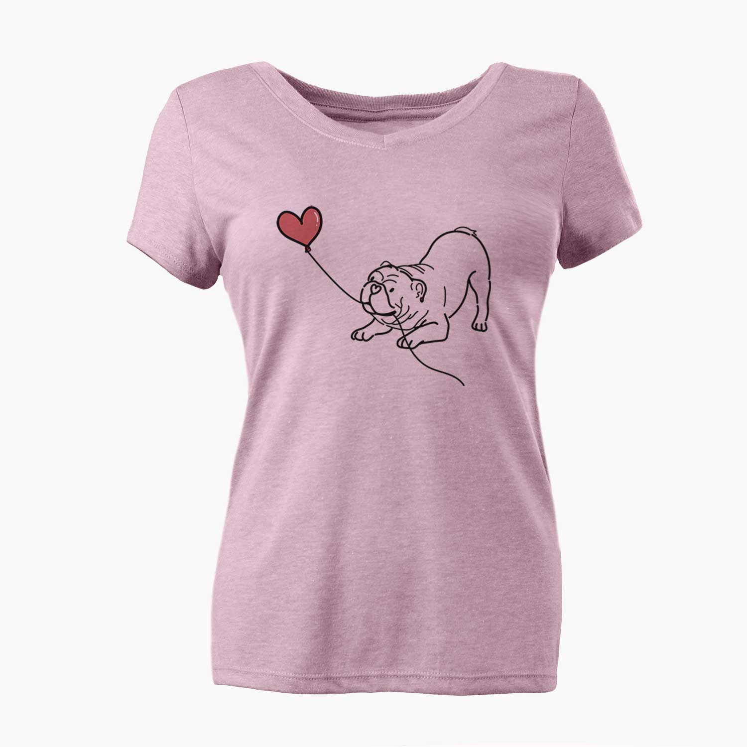 Bulldog Heart String - Women's V-neck Shirt