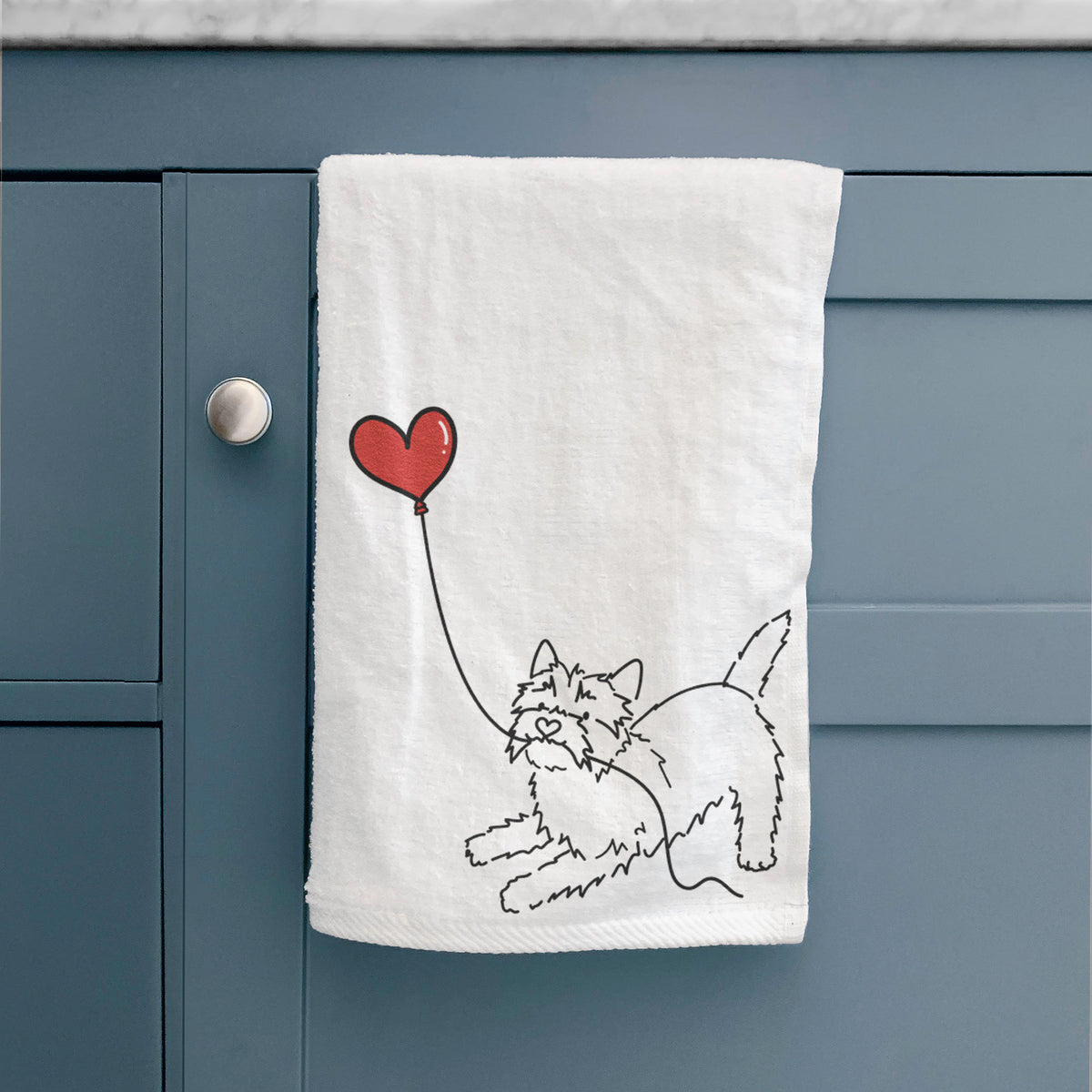 Cairn Terrier Heart String -  Decorative Hand Towel
