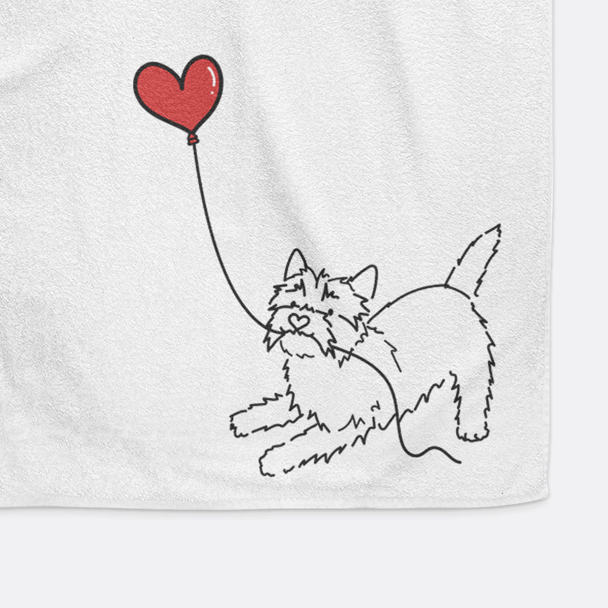 Cairn Terrier Heart String -  Decorative Hand Towel