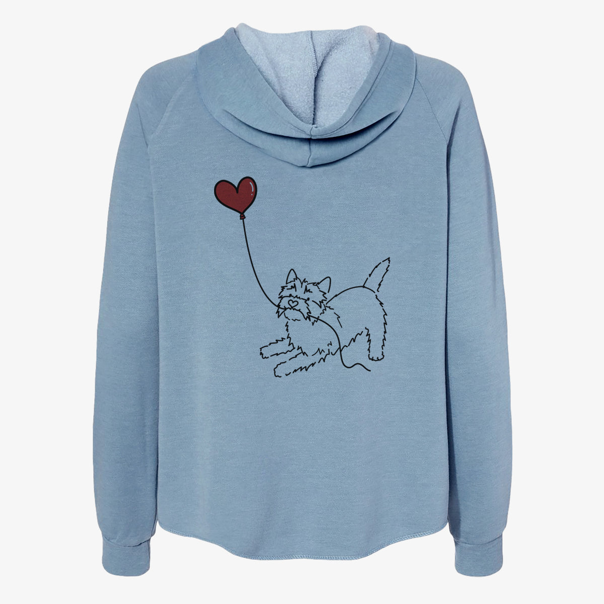 Cairn Terrier Heart String- Women's Cali Wave Zip-Up Sweatshirt