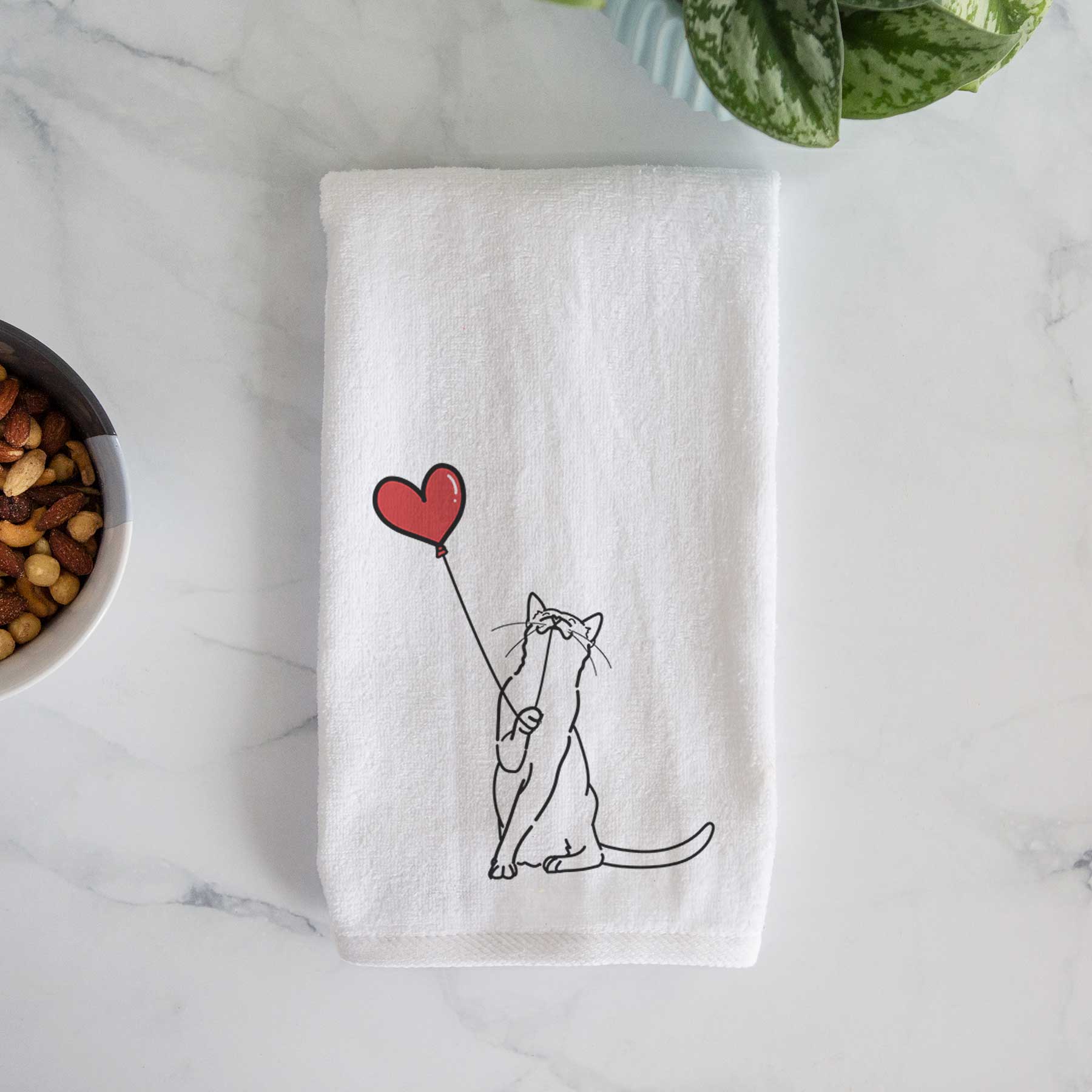 Cat Heart String -  Decorative Hand Towel