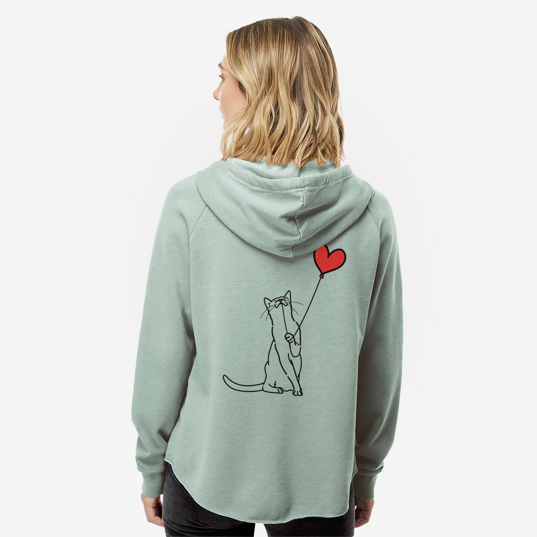 Cat Heart String- Women's Cali Wave Zip-Up Sweatshirt