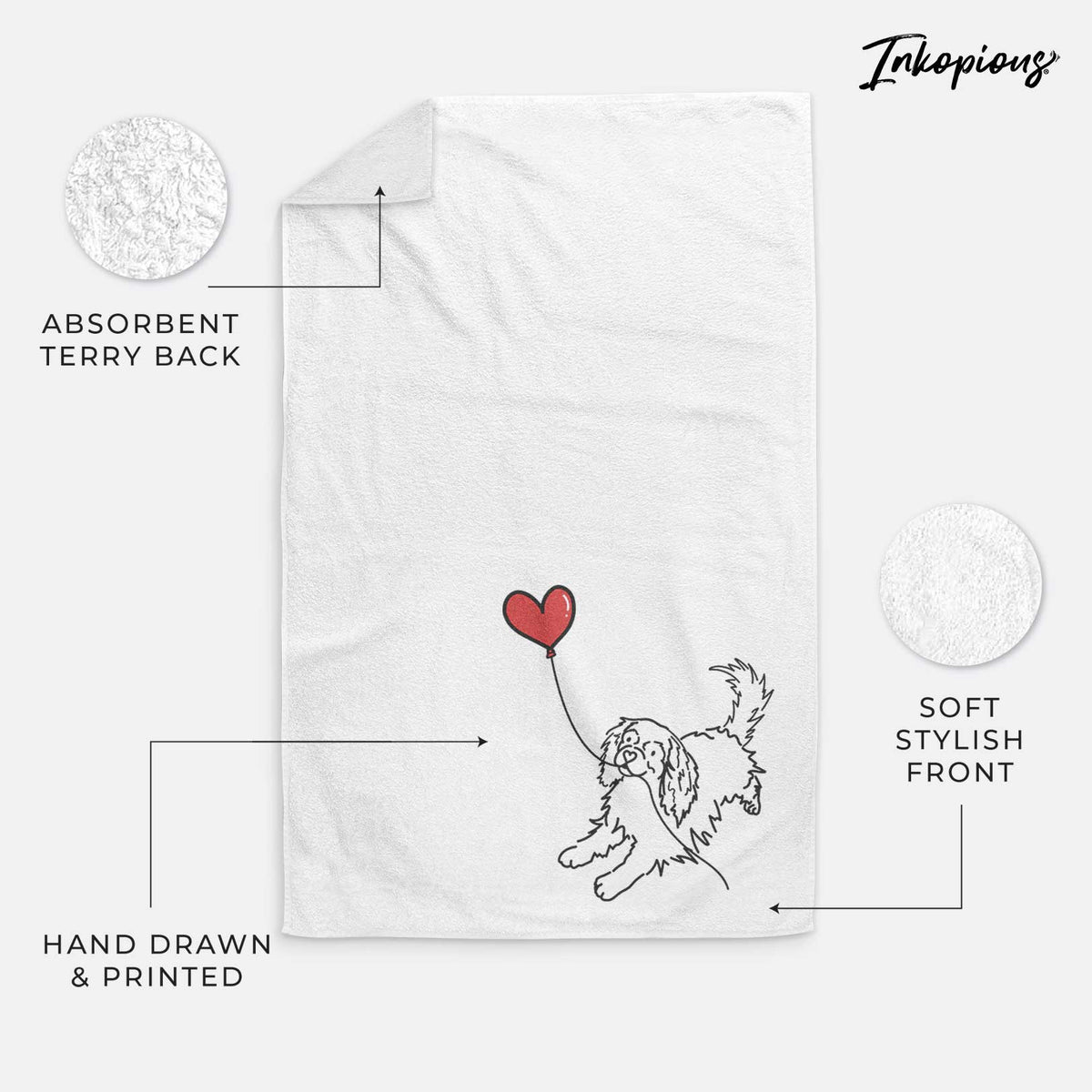 Cavalier King Charles Heart String -  Decorative Hand Towel
