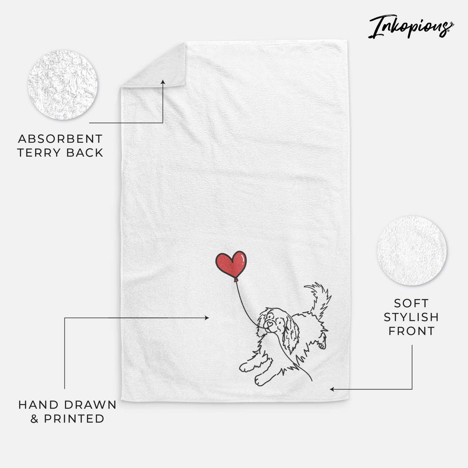 Cavalier King Charles Heart String -  Decorative Hand Towel