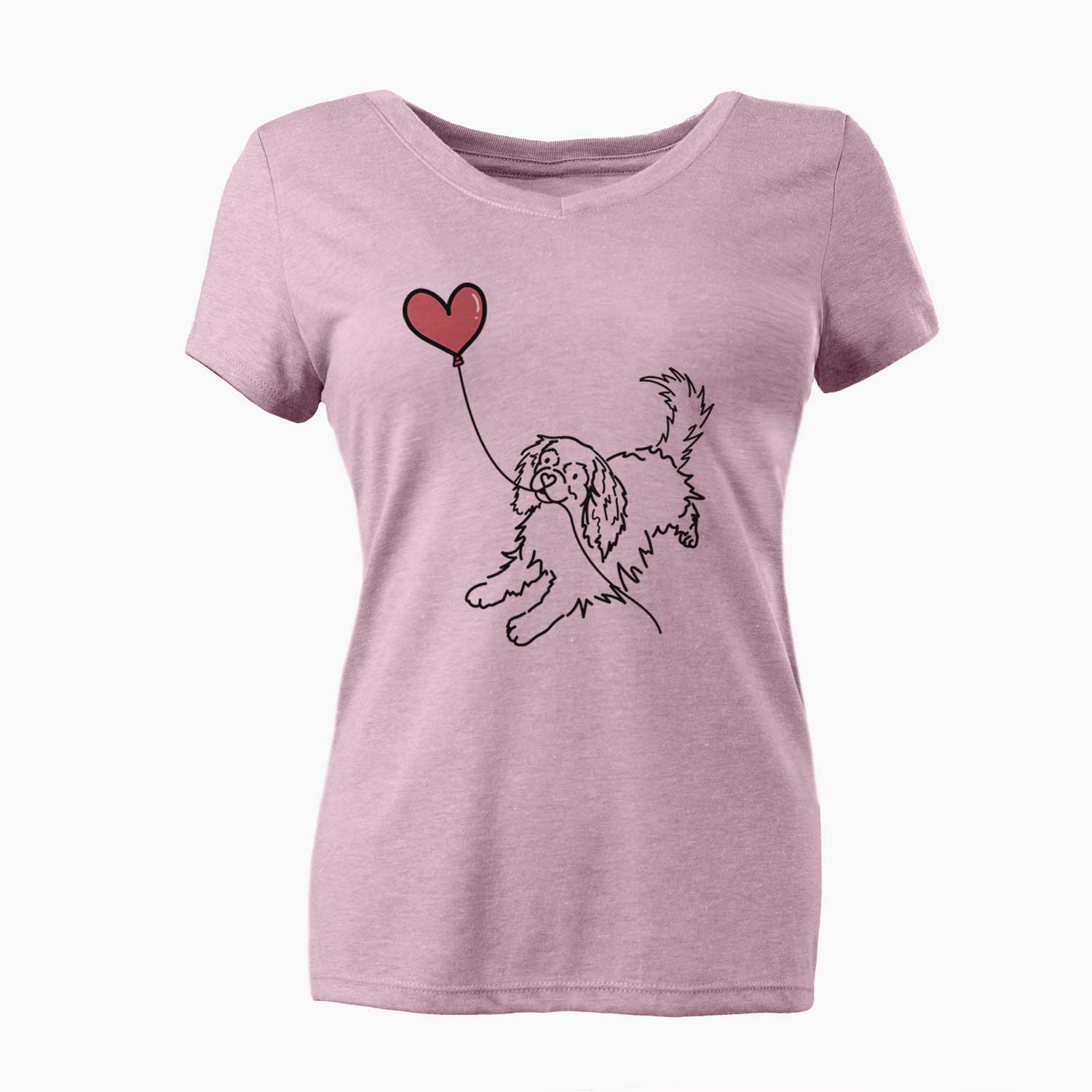 Cavalier King Charles Heart String - Women's V-neck Shirt