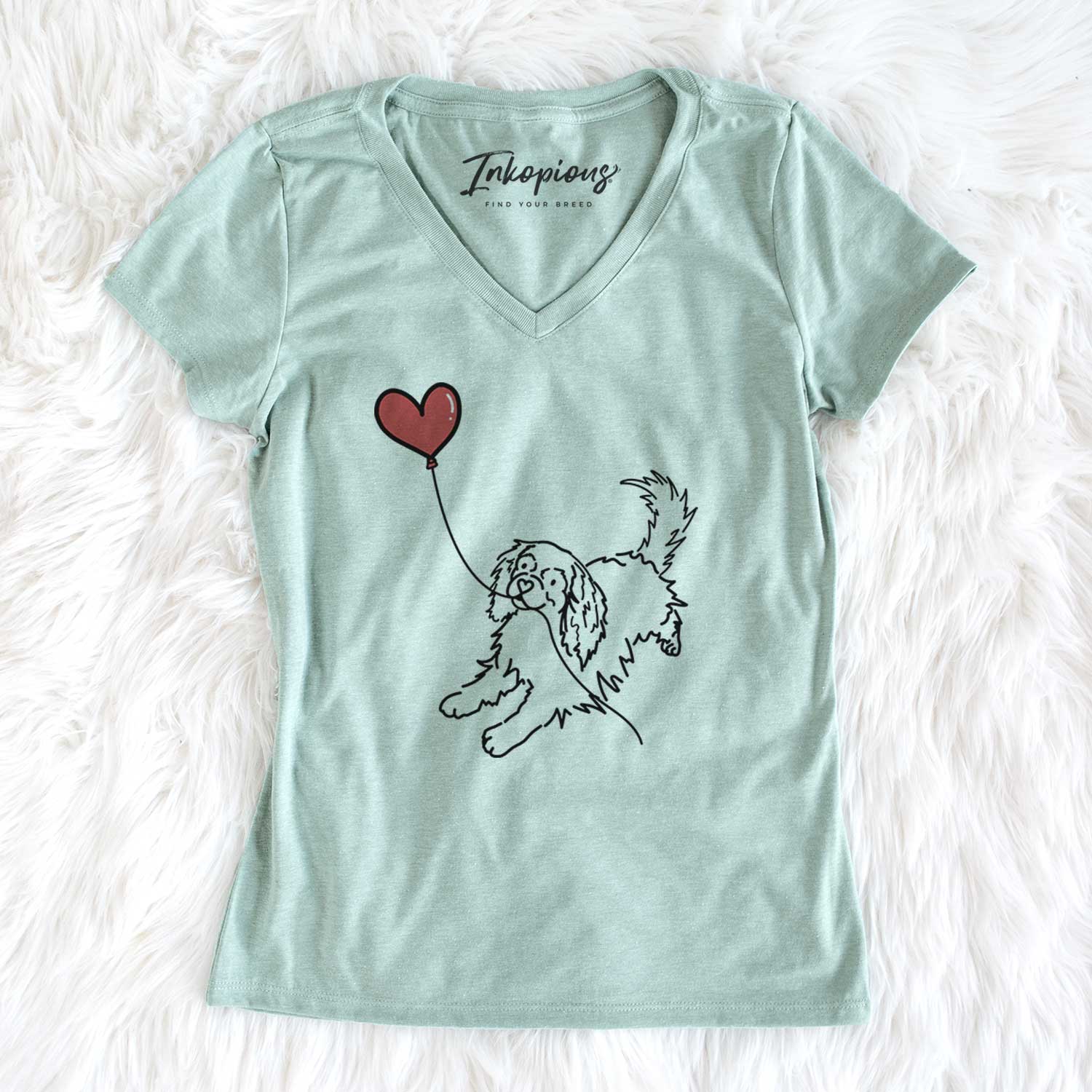 Cavalier King Charles Heart String - Women's V-neck Shirt