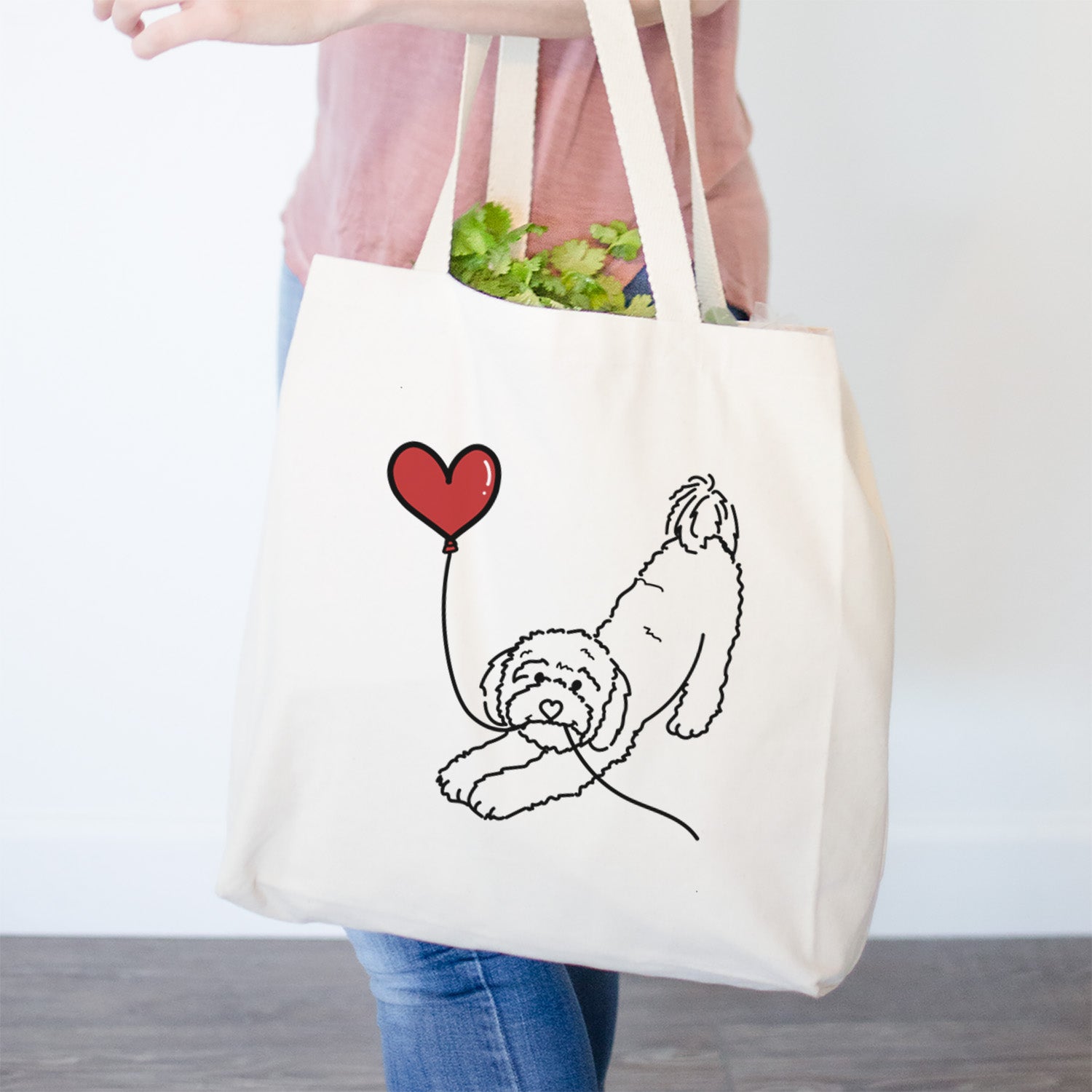 Cavapoo Heart String- Tote Bag