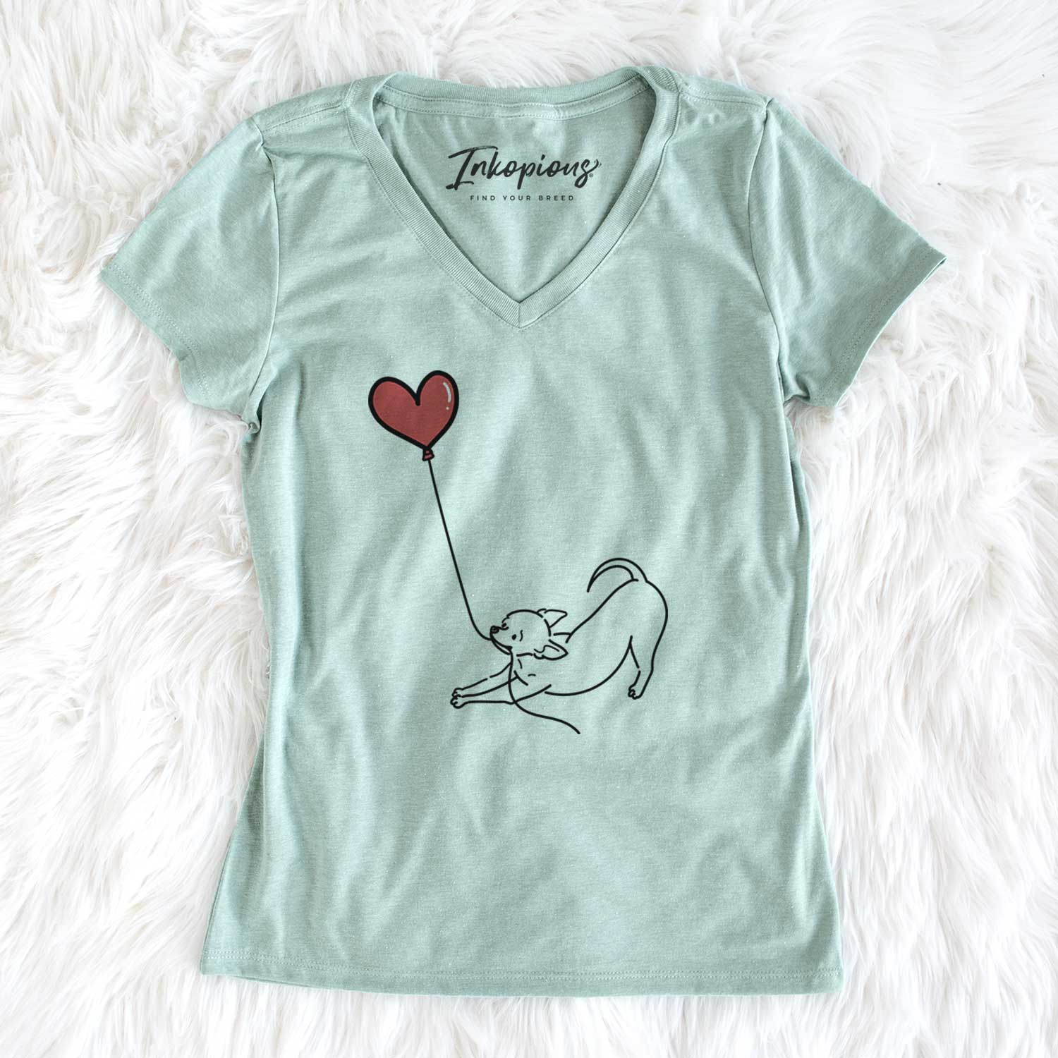 Chihuahua Heart String - Women's V-neck Shirt