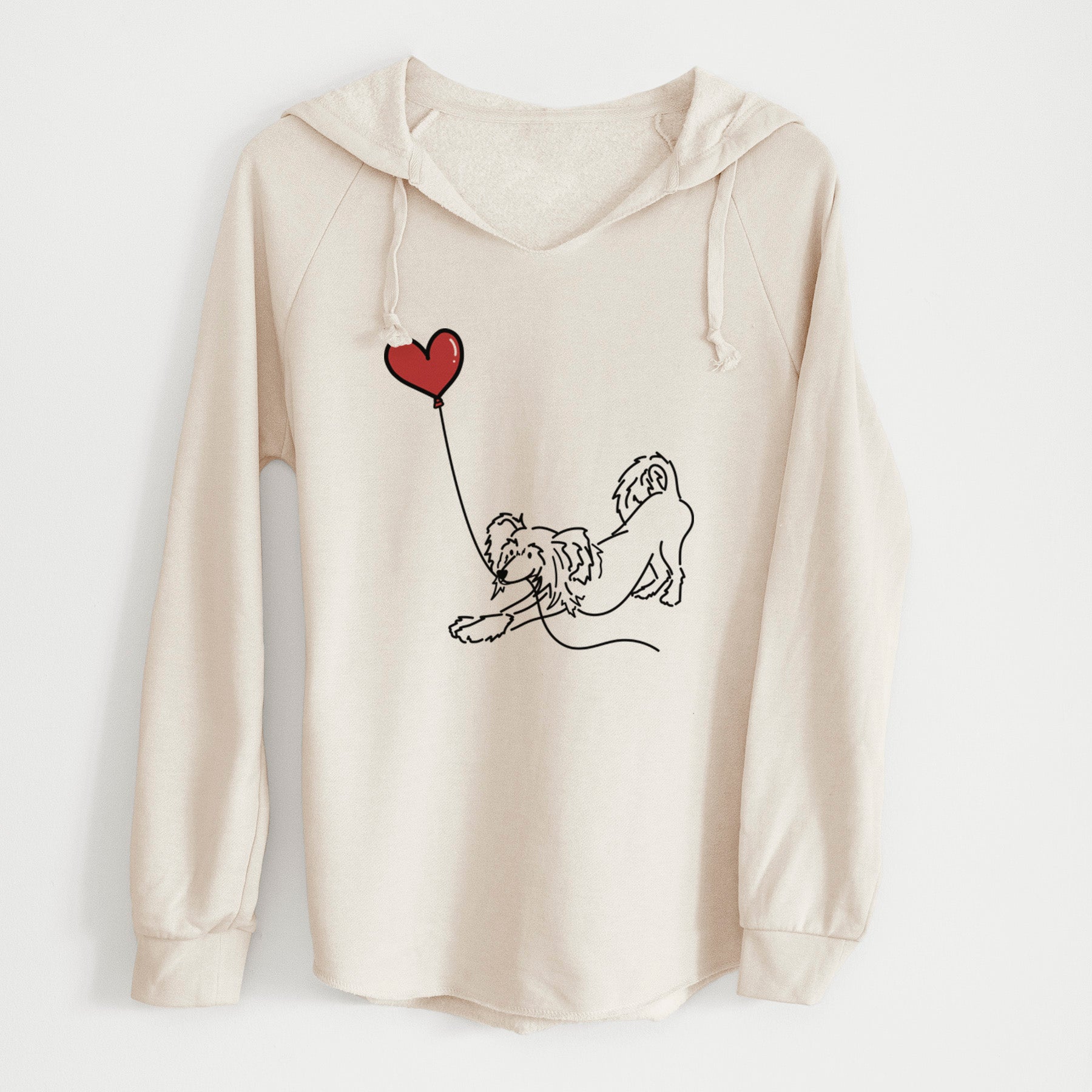 Chinese Crested Heart String - Cali Wave Hooded Sweatshirt