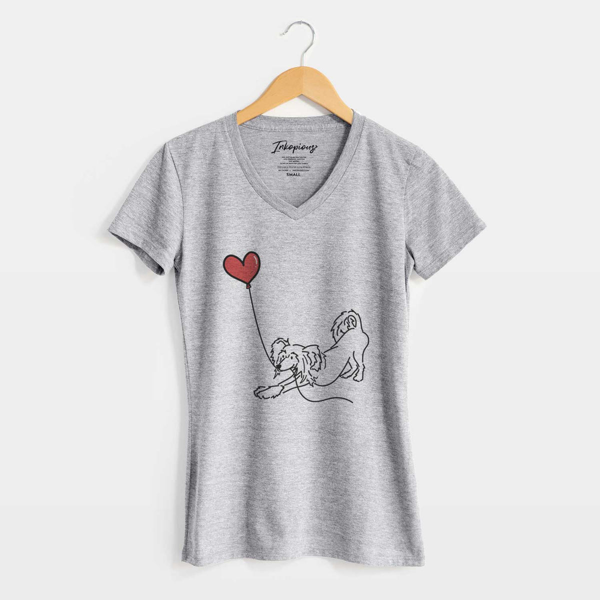 Chinese Crested Heart String - Women&#39;s V-neck Shirt