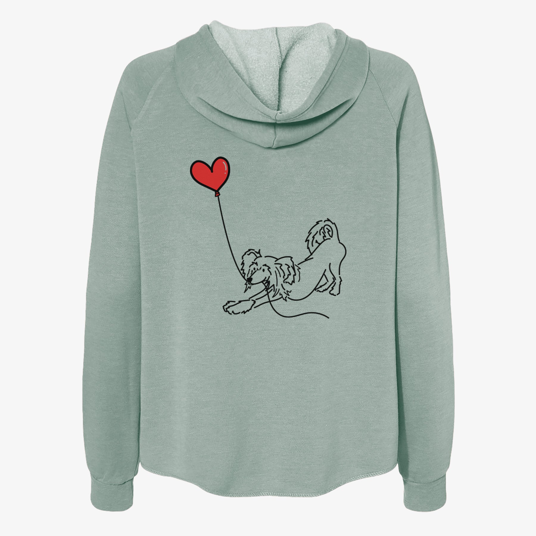 Chinese Crested Heart String- Women's Cali Wave Zip-Up Sweatshirt