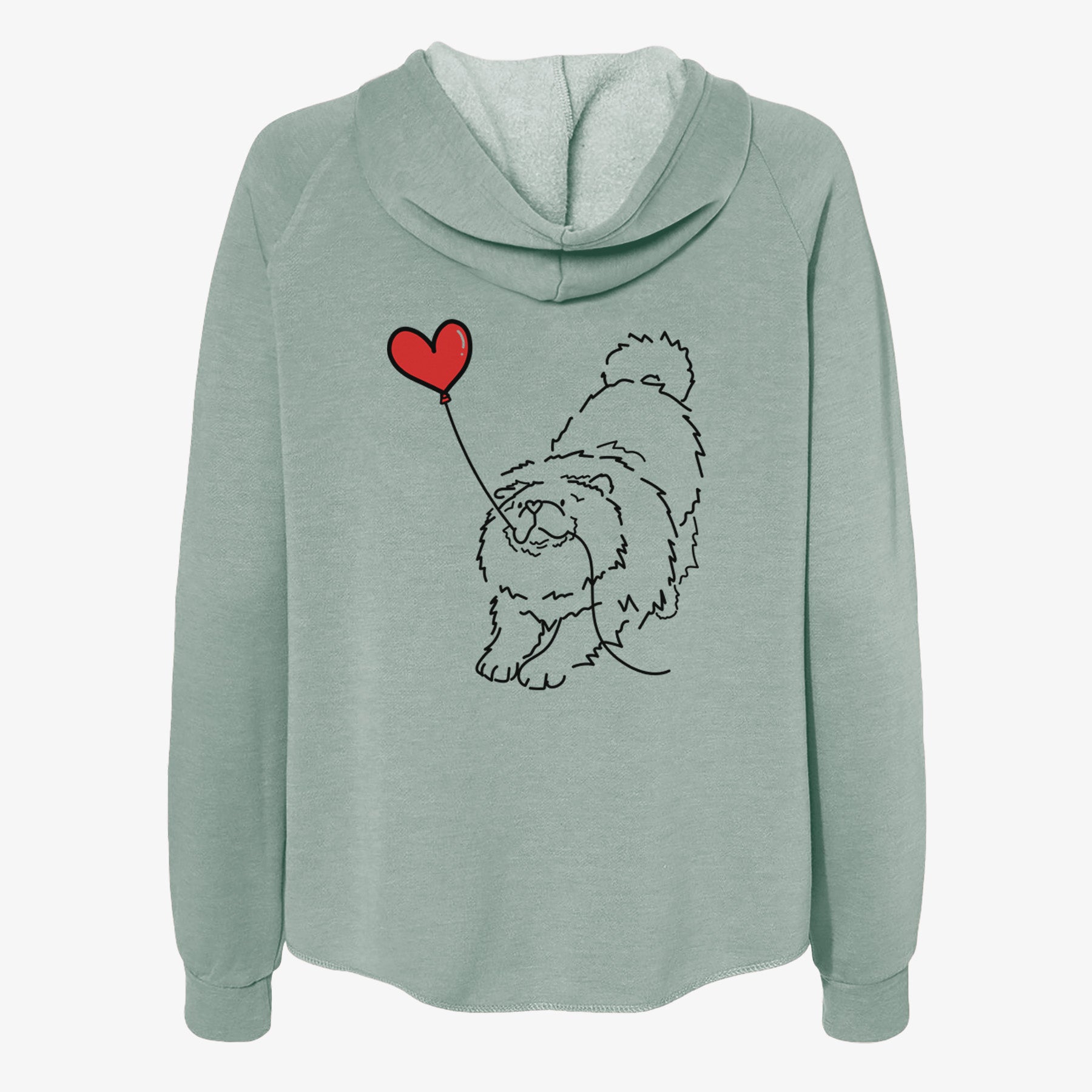 Chow Chow Heart String- Women's Cali Wave Zip-Up Sweatshirt