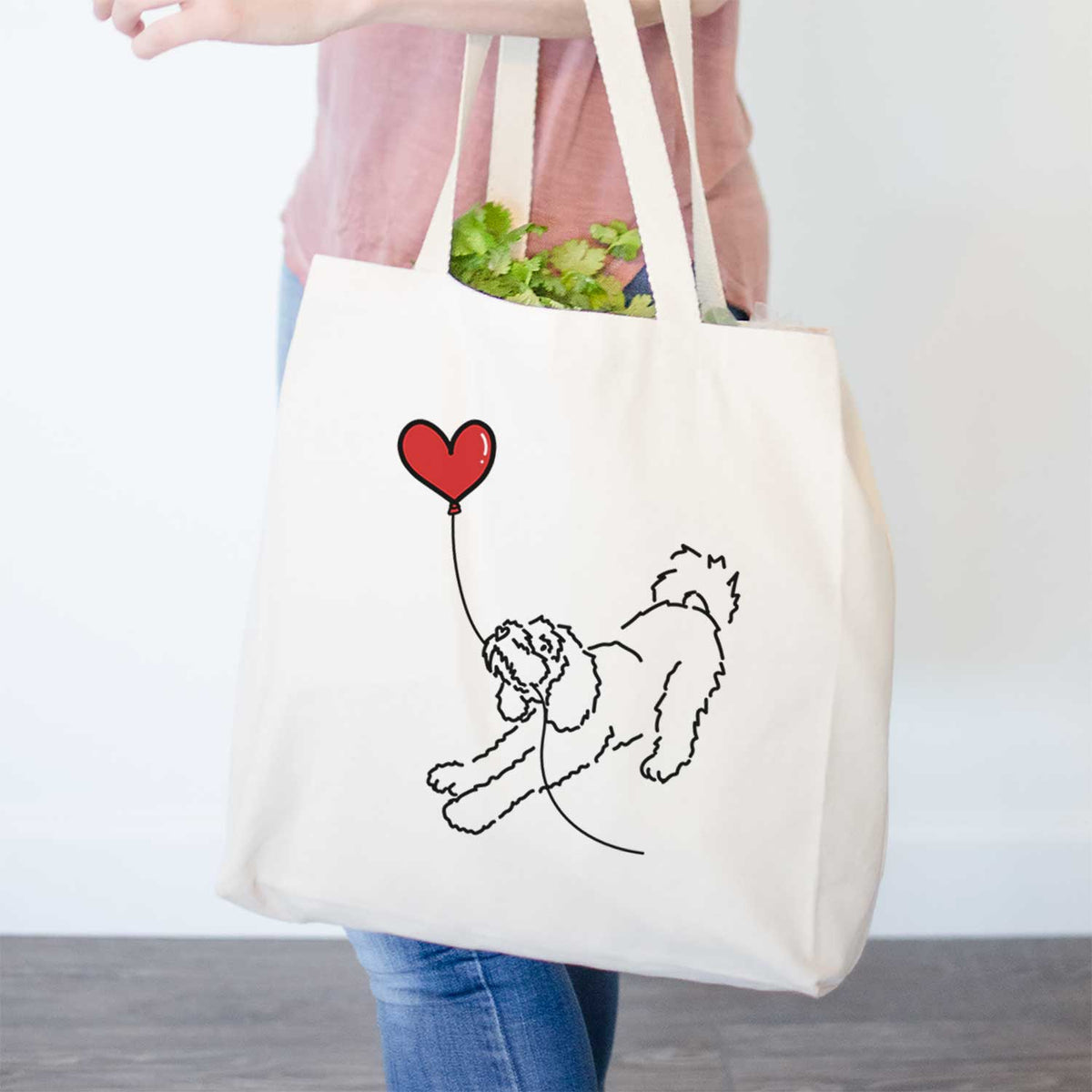 Cockapoo Heart String- Tote Bag