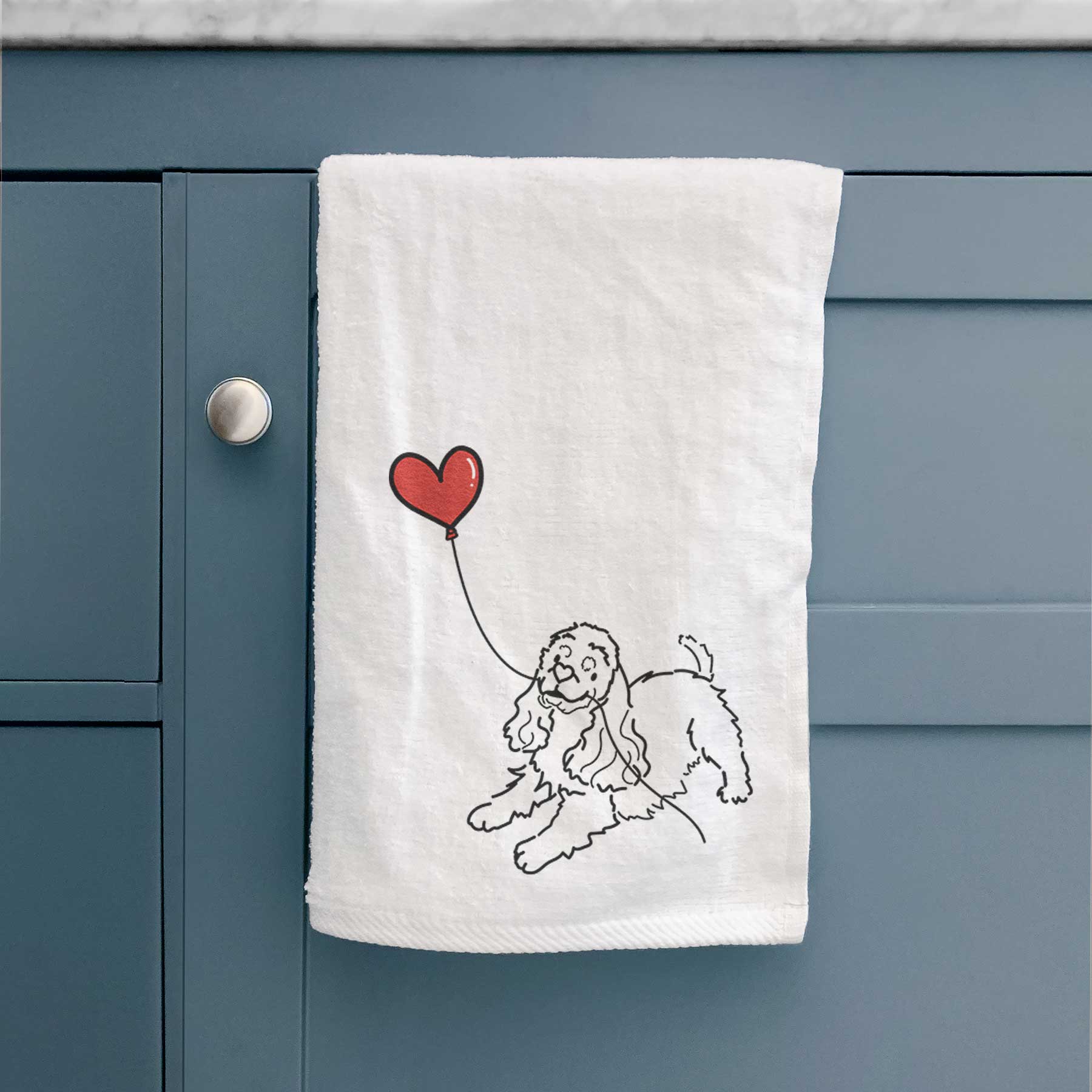 Cocker Spaniel Heart String -  Decorative Hand Towel