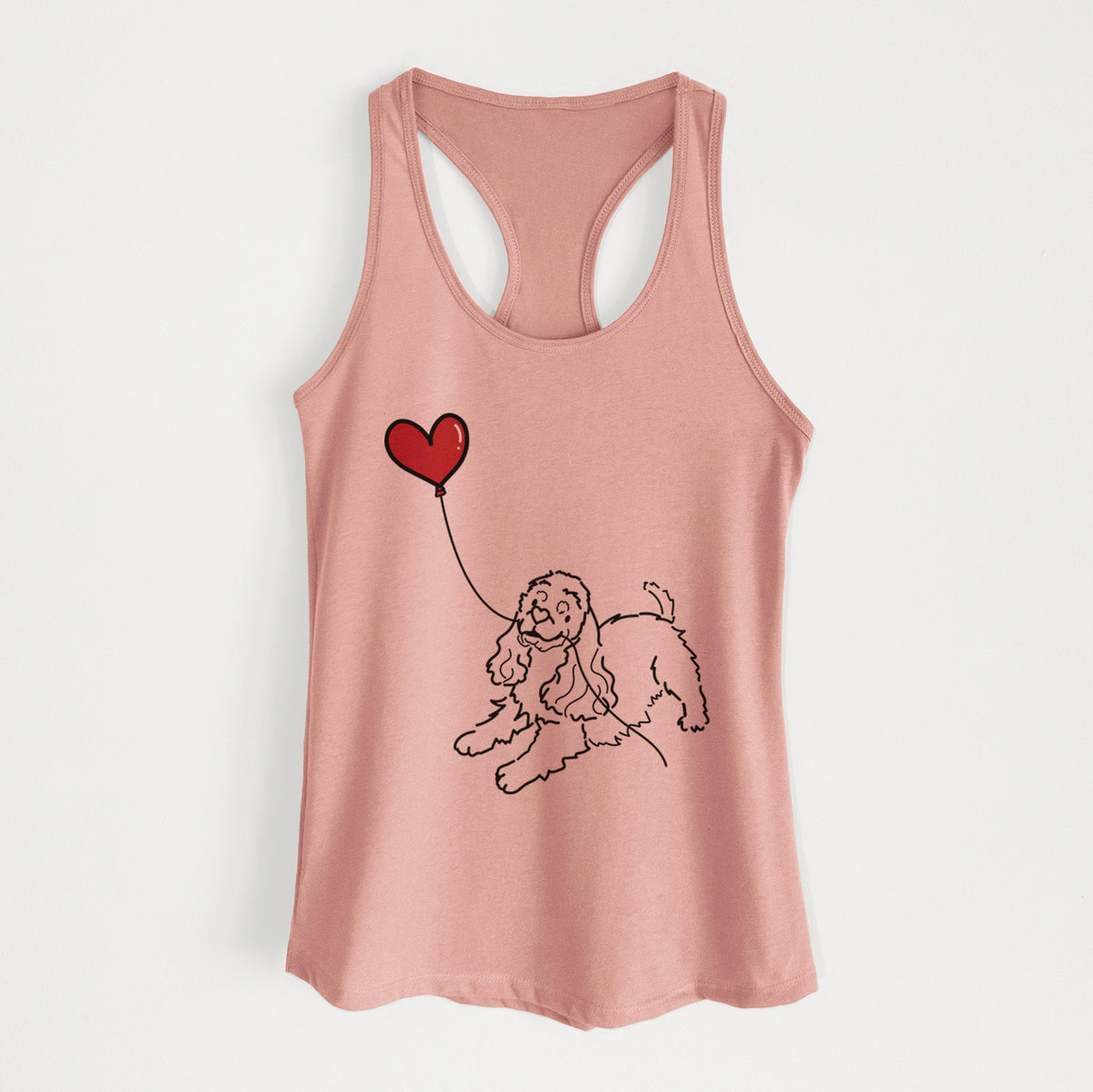 Cocker Spaniel Heart String - Women&#39;s Racerback Tanktop