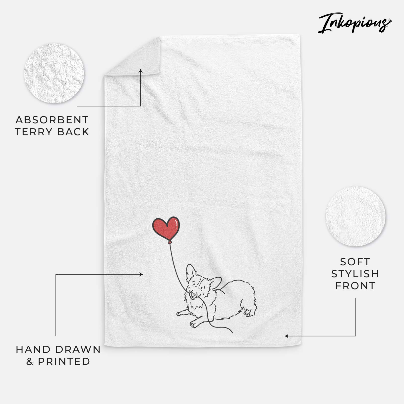 Corgi Heart String -  Decorative Hand Towel