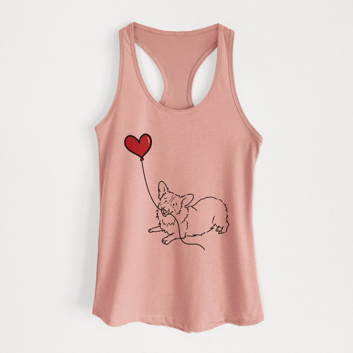 Corgi Heart String - Women&#39;s Racerback Tanktop