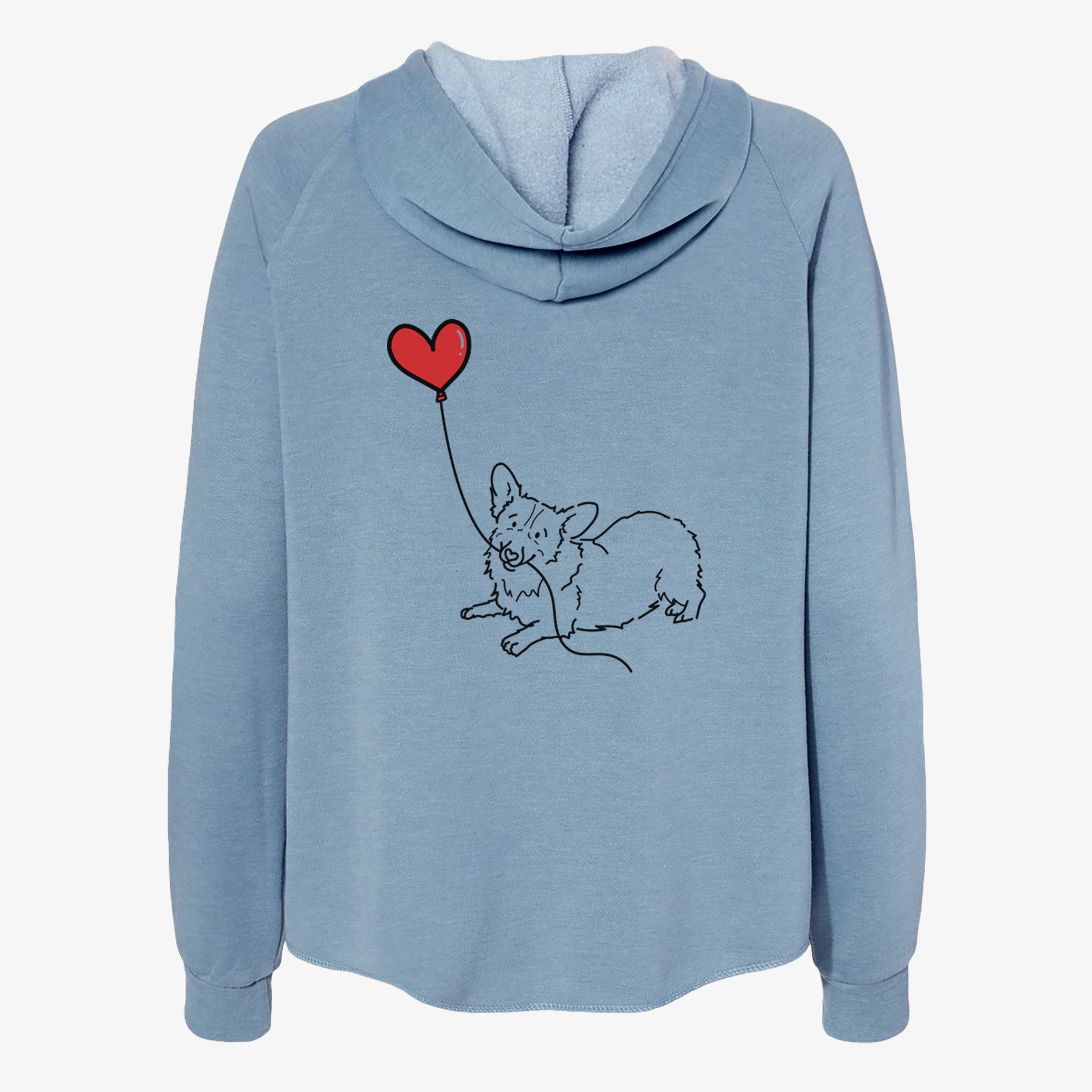 Corgi Heart String- Women's Cali Wave Zip-Up Sweatshirt