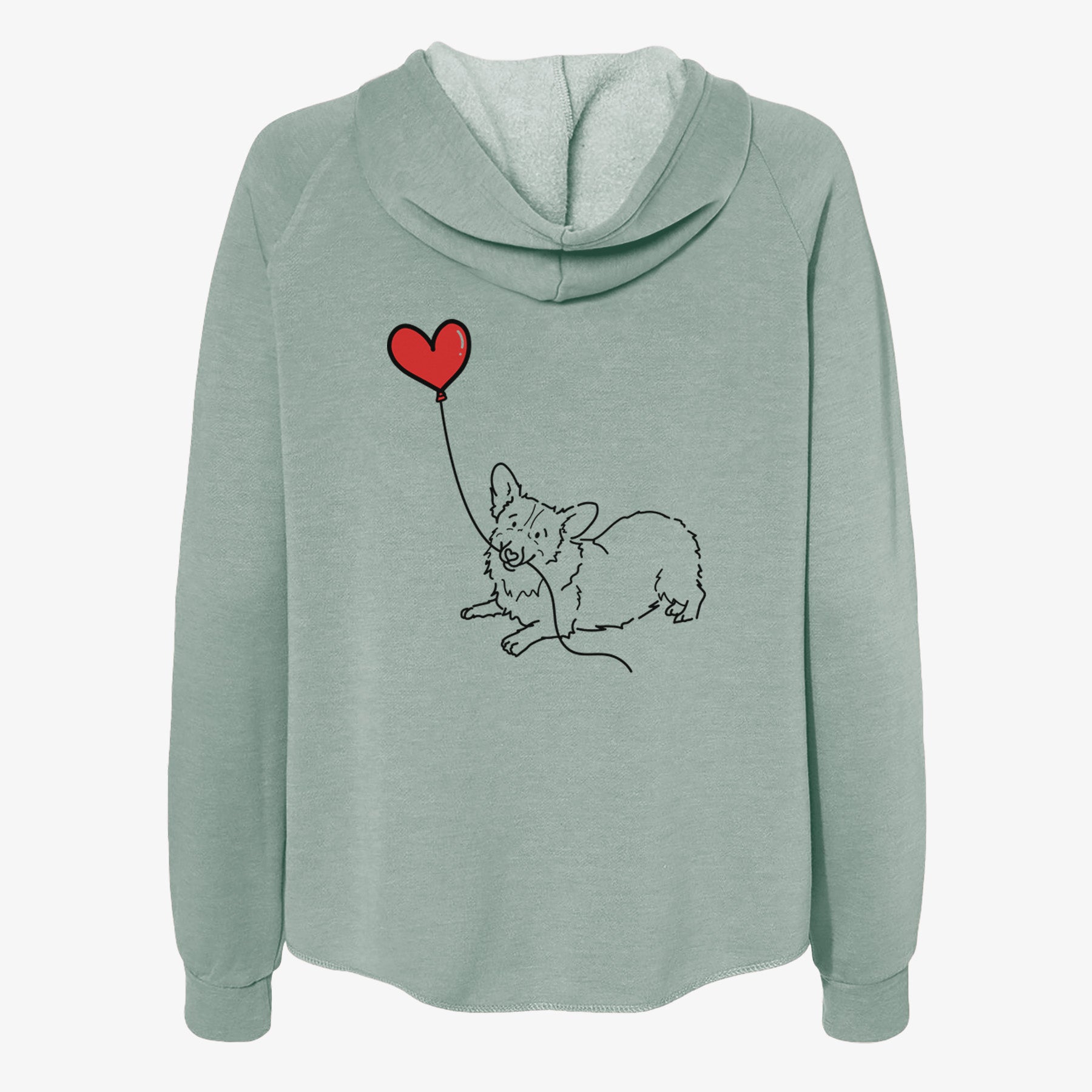 Corgi Heart String- Women's Cali Wave Zip-Up Sweatshirt