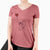 Coton de Tulear Heart String - Women's V-neck Shirt