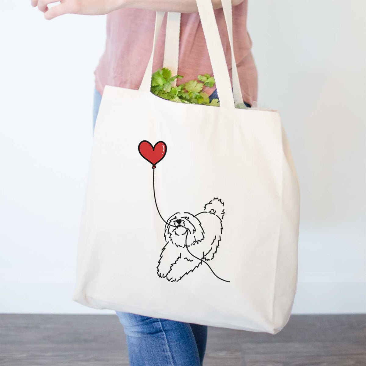 Coton de Tulear Heart String- Tote Bag