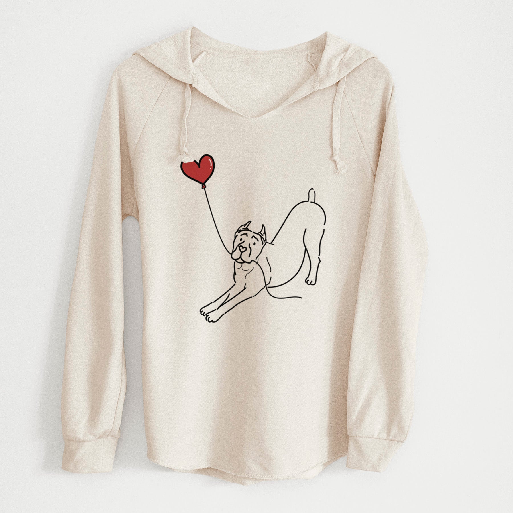 Cropped Cane Corso Heart String - Cali Wave Hooded Sweatshirt