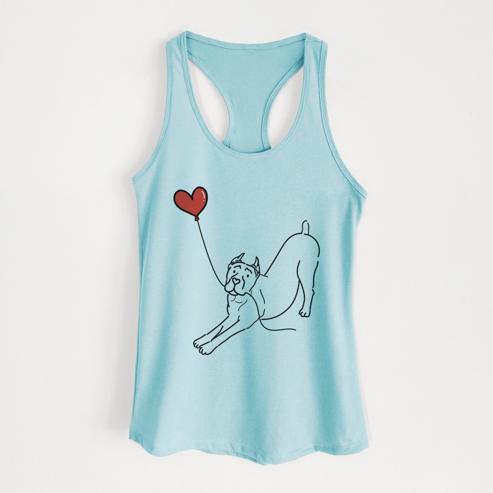 Cropped Cane Corso Heart String - Women's Racerback Tanktop
