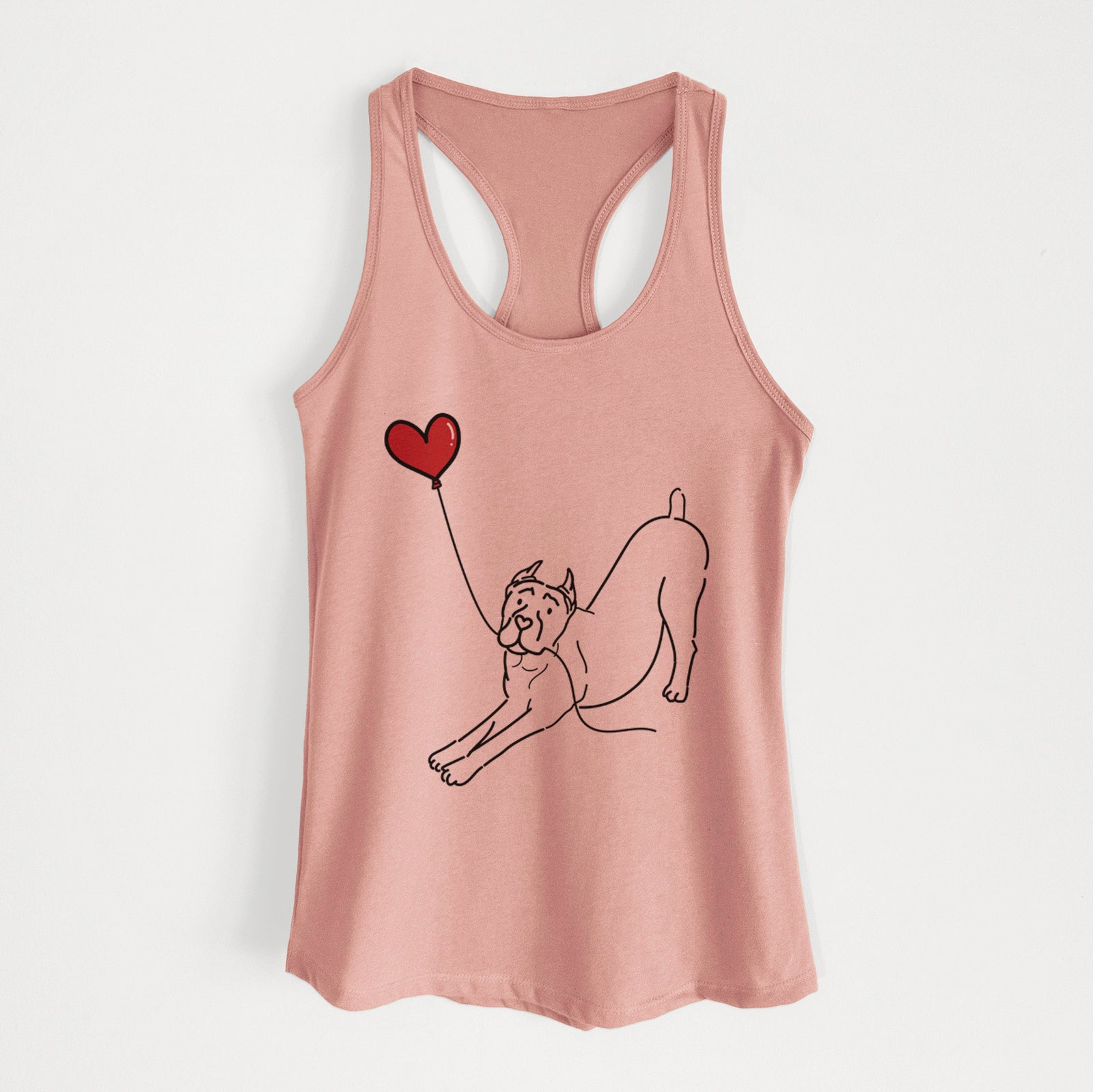 Cropped Cane Corso Heart String - Women's Racerback Tanktop