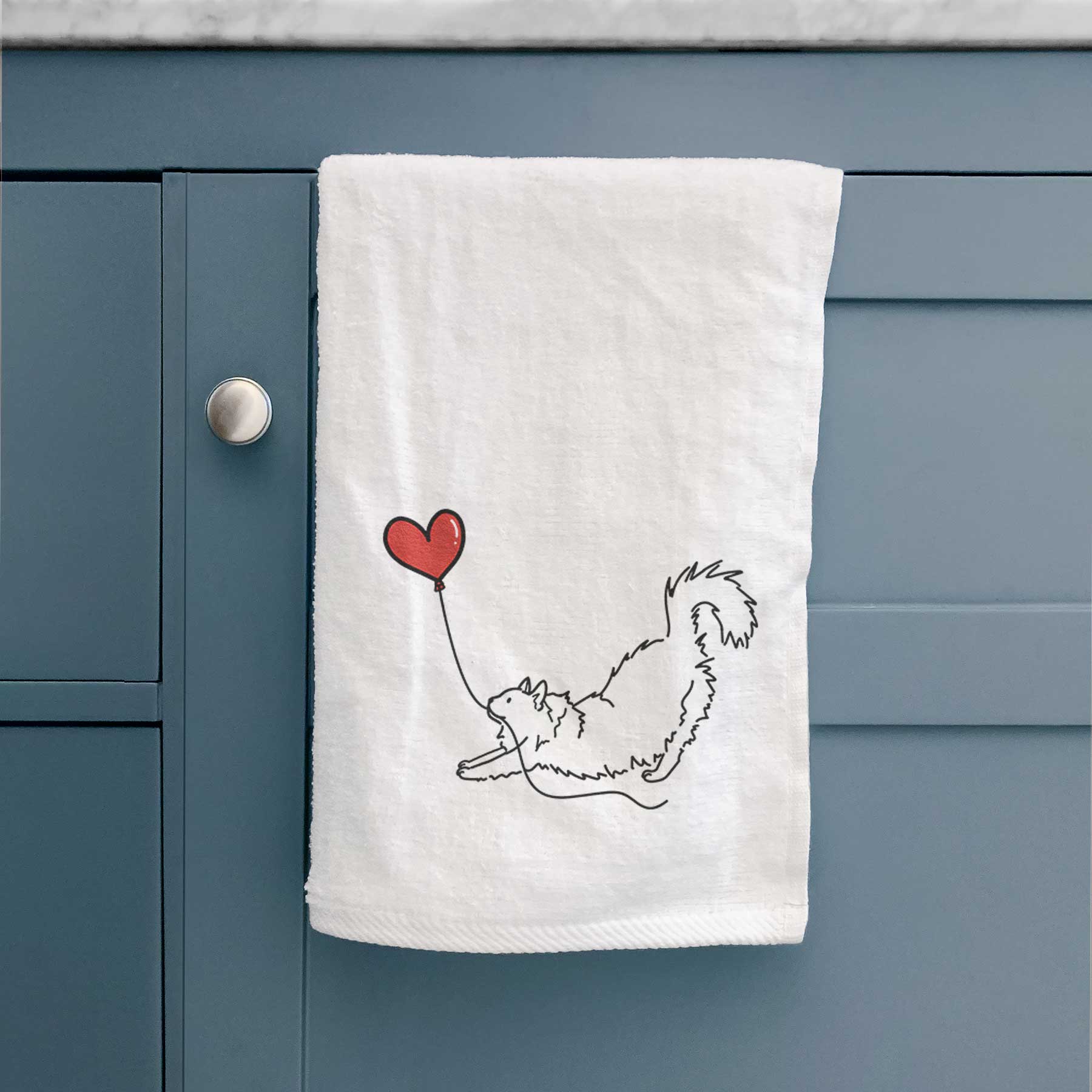 Domestic Long Hair Cat Heart String -  Decorative Hand Towel