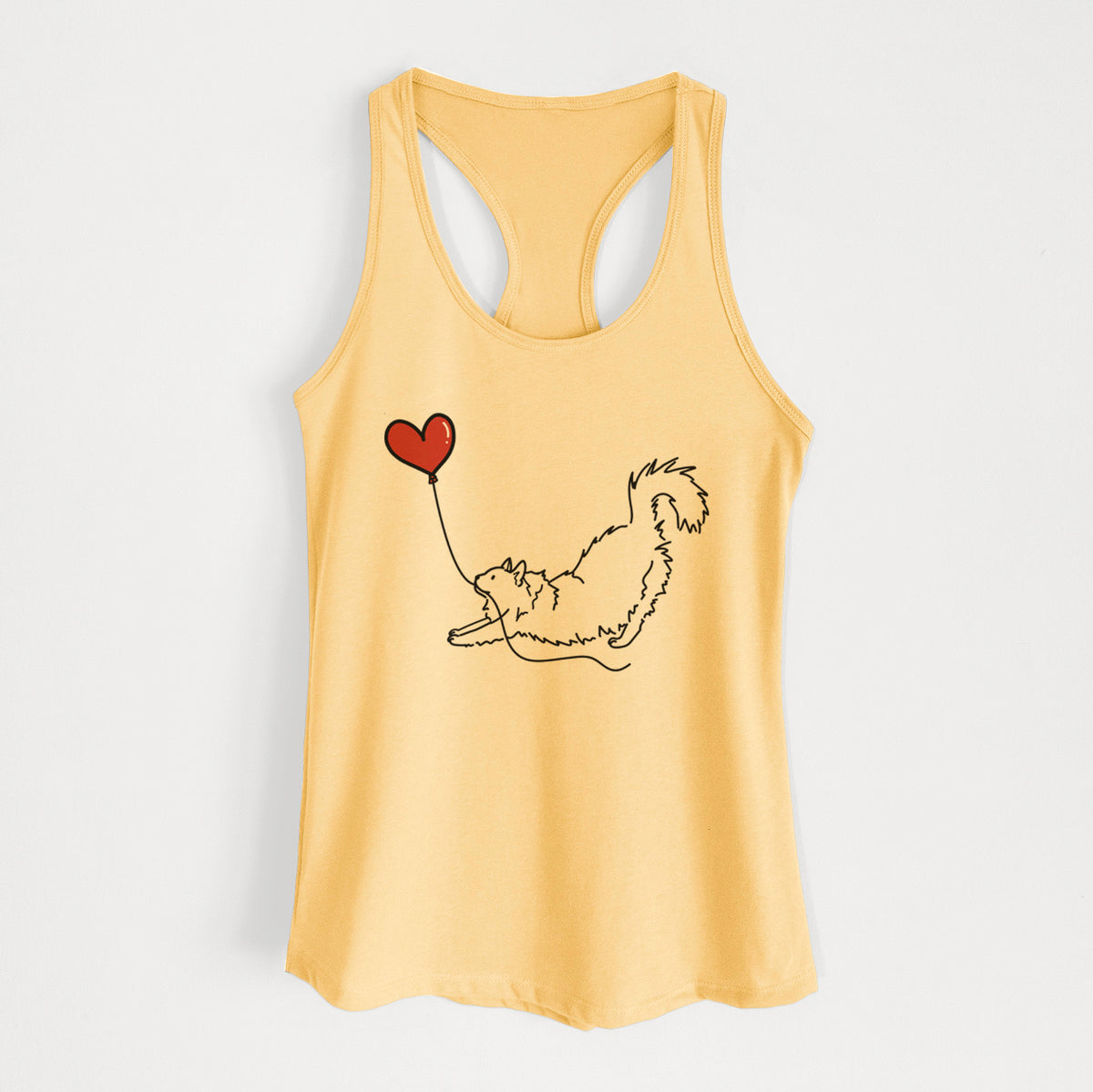 Domestic Long Hair Cat Heart String - Women's Racerback Tanktop