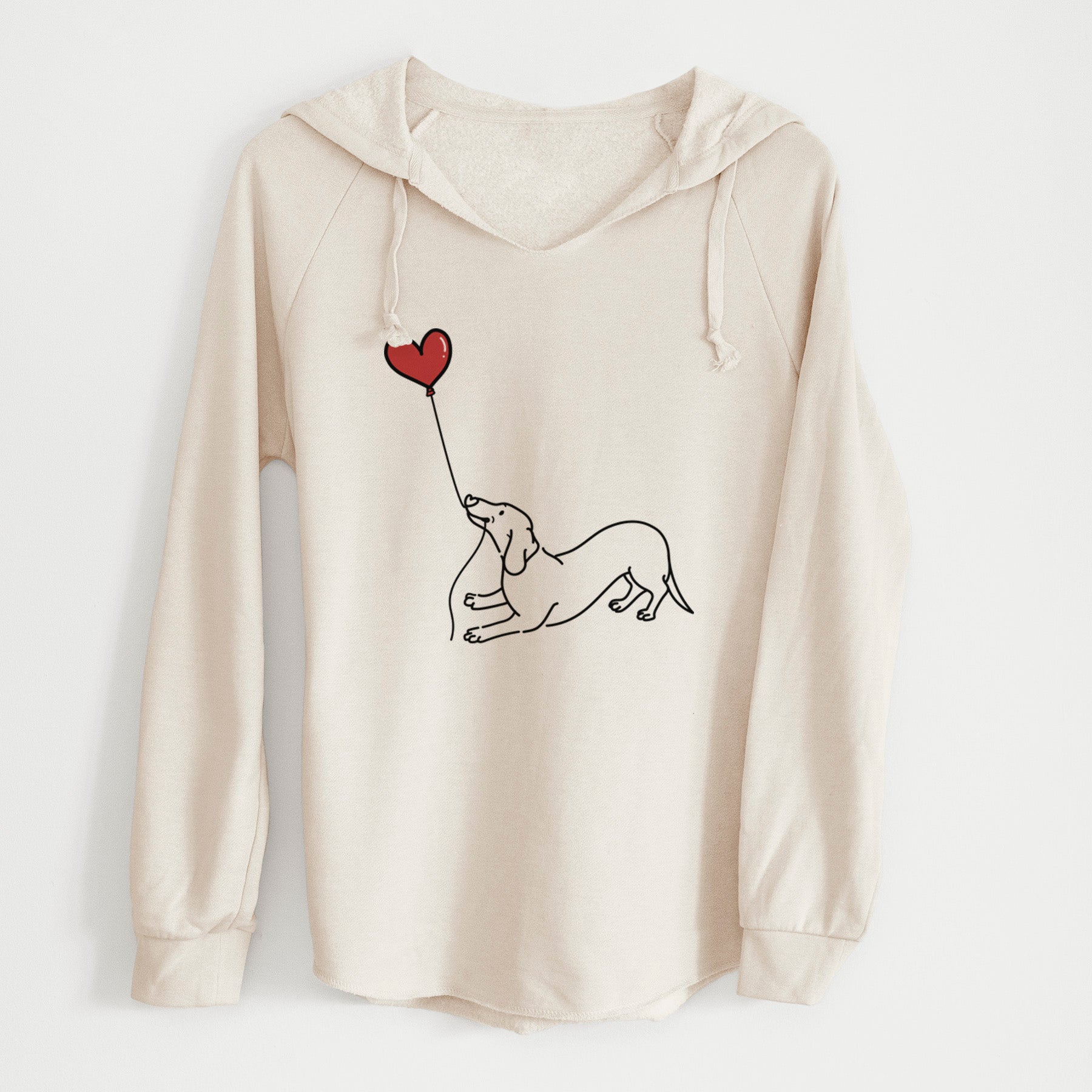 Dachshund Heart String - Cali Wave Hooded Sweatshirt