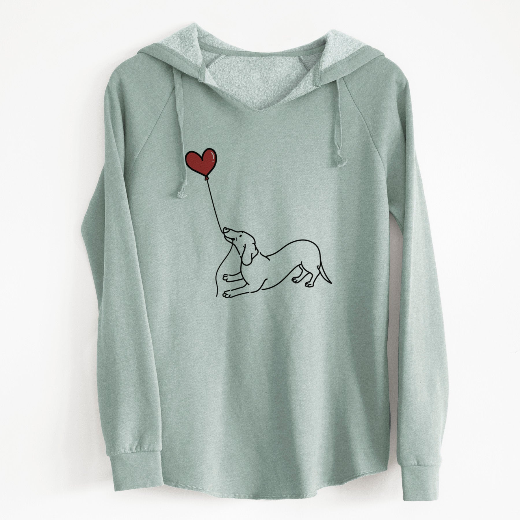 Dachshund Heart String - Cali Wave Hooded Sweatshirt