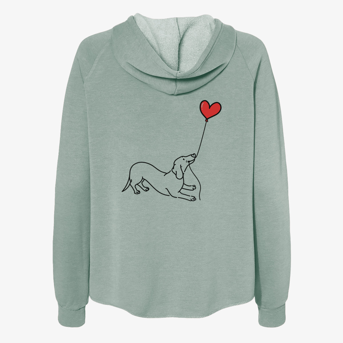 Dachshund Heart String- Women's Cali Wave Zip-Up Sweatshirt
