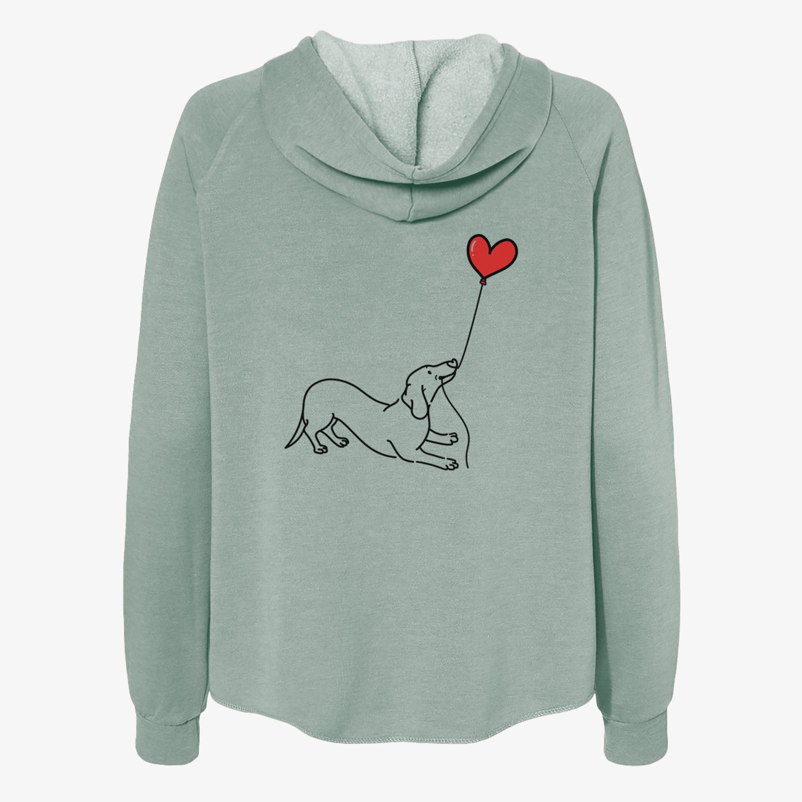 Dachshund Heart String- Women's Cali Wave Zip-Up Sweatshirt