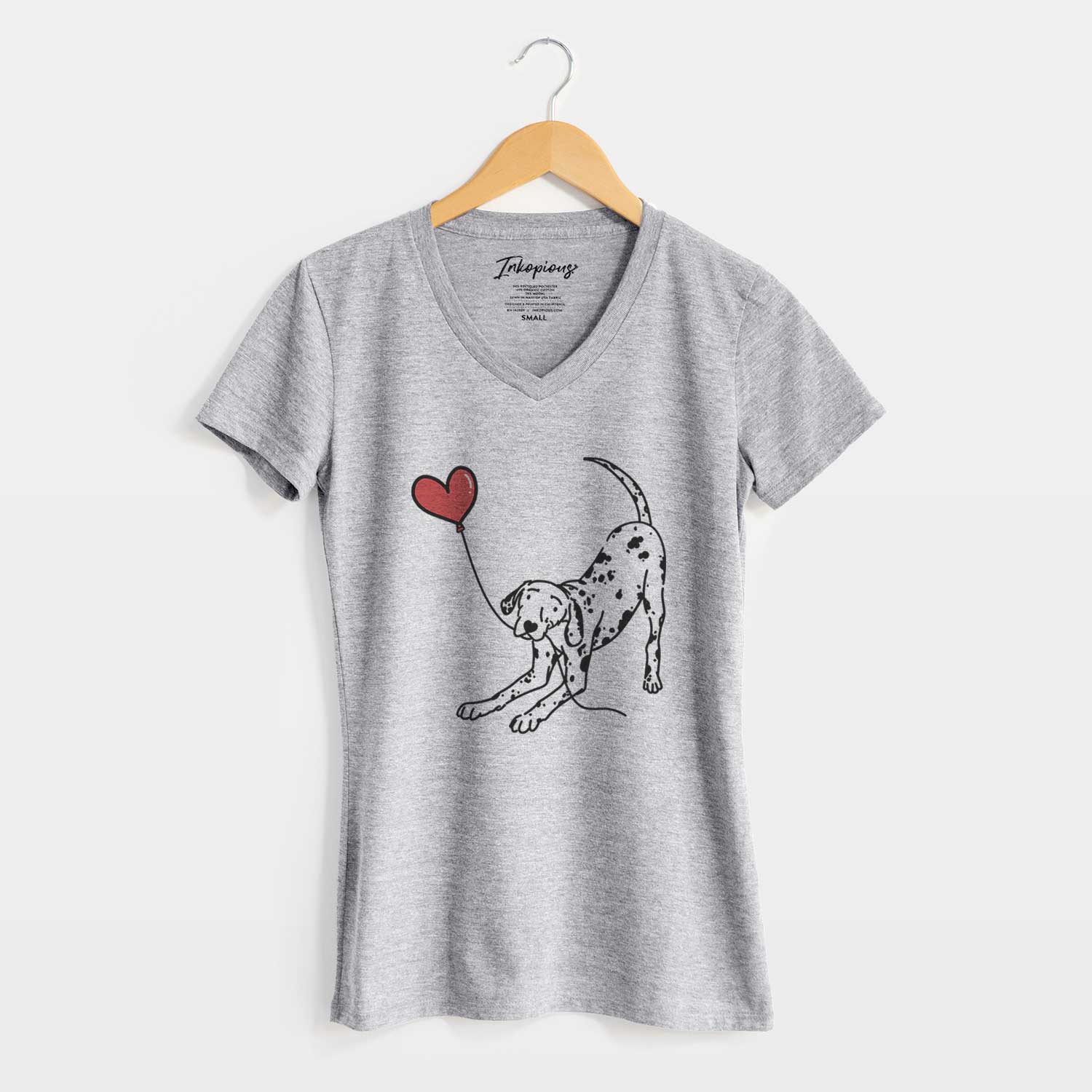 Dalmatian Heart String - Women's V-neck Shirt