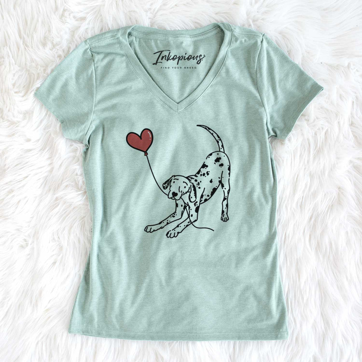 Dalmatian Heart String - Women's V-neck Shirt