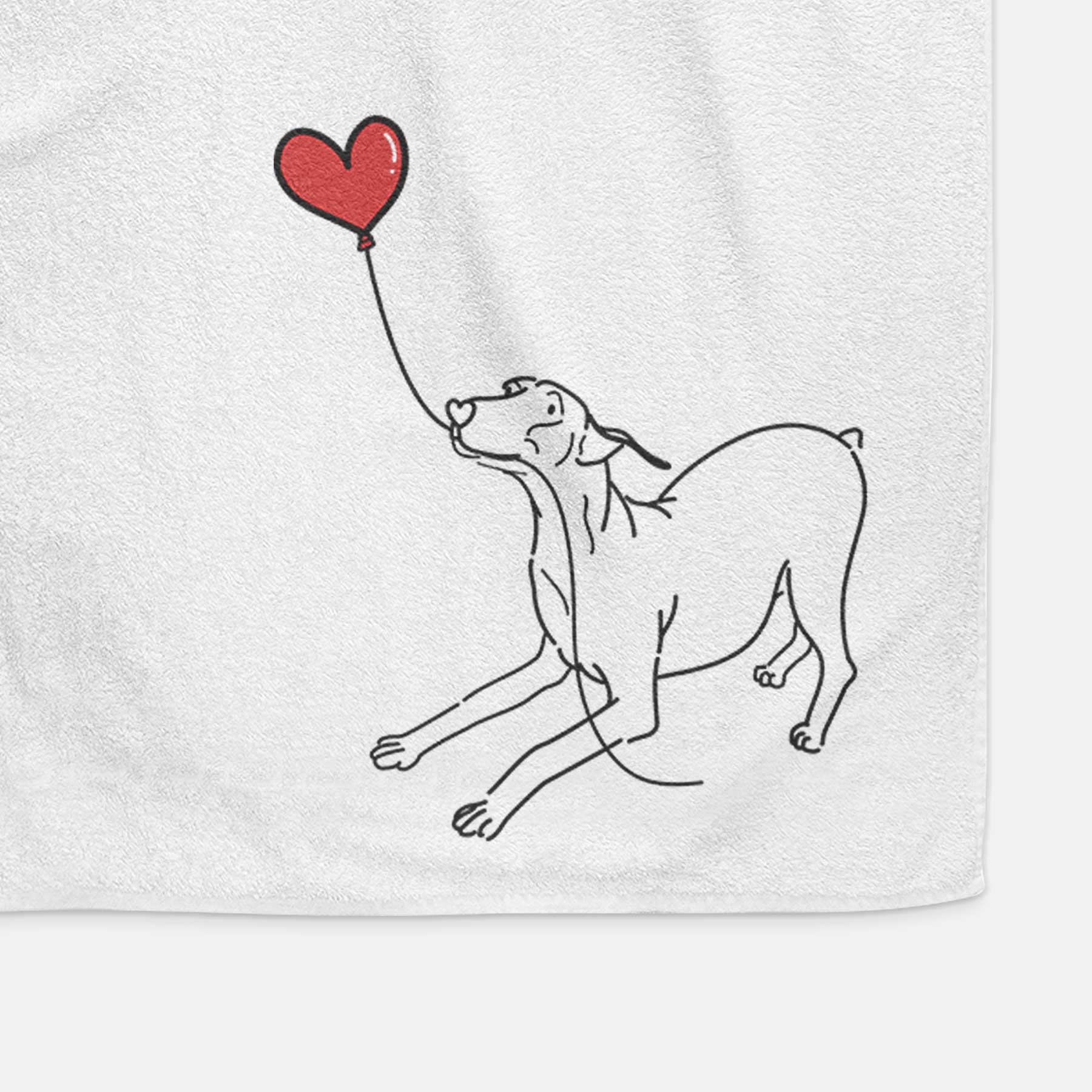 Doberman Pinscher Docked Heart String -  Decorative Hand Towel