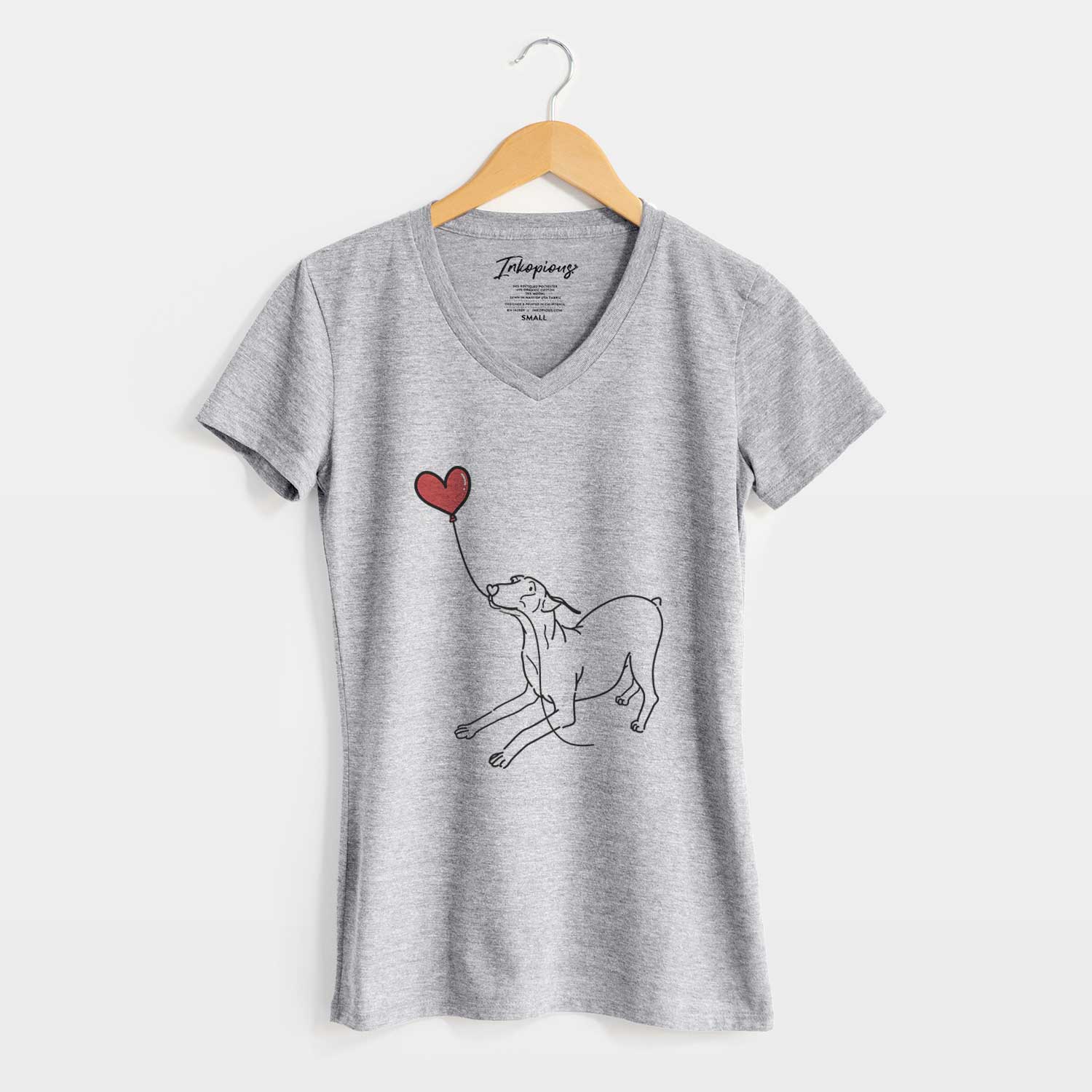 Doberman Pinscher Docked Heart String - Women's V-neck Shirt