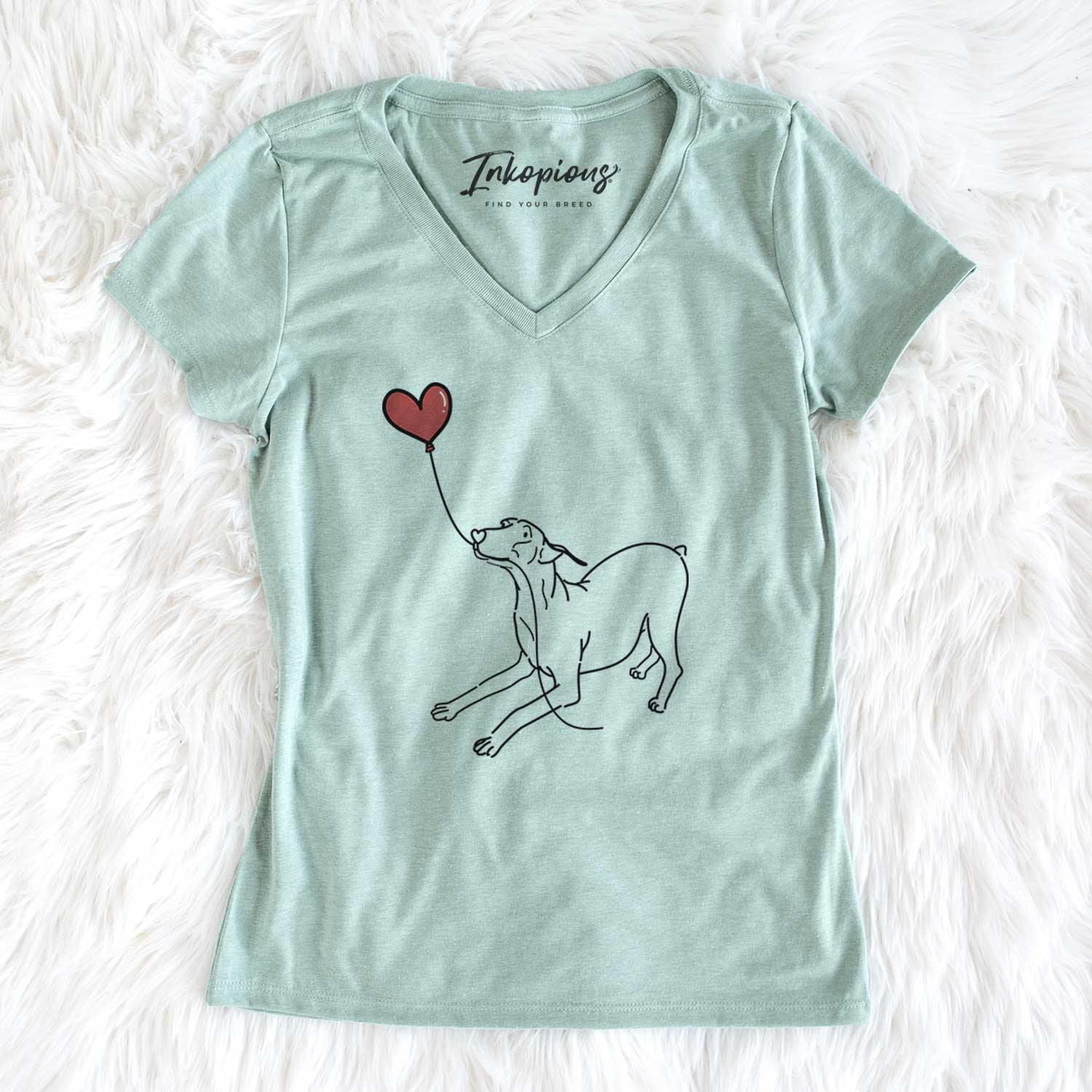 Doberman Pinscher Docked Heart String - Women's V-neck Shirt