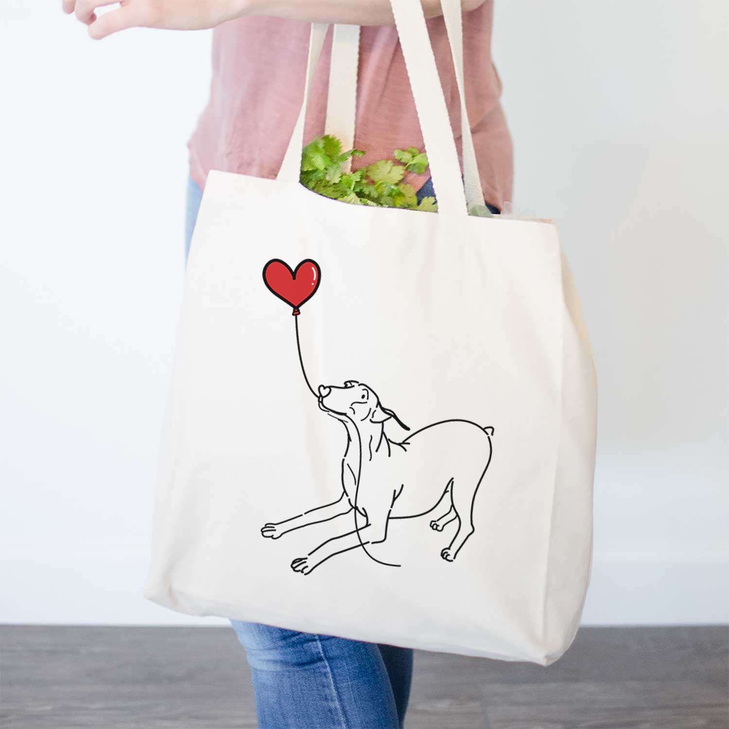 Doberman Pinscher Docked Heart String- Tote Bag